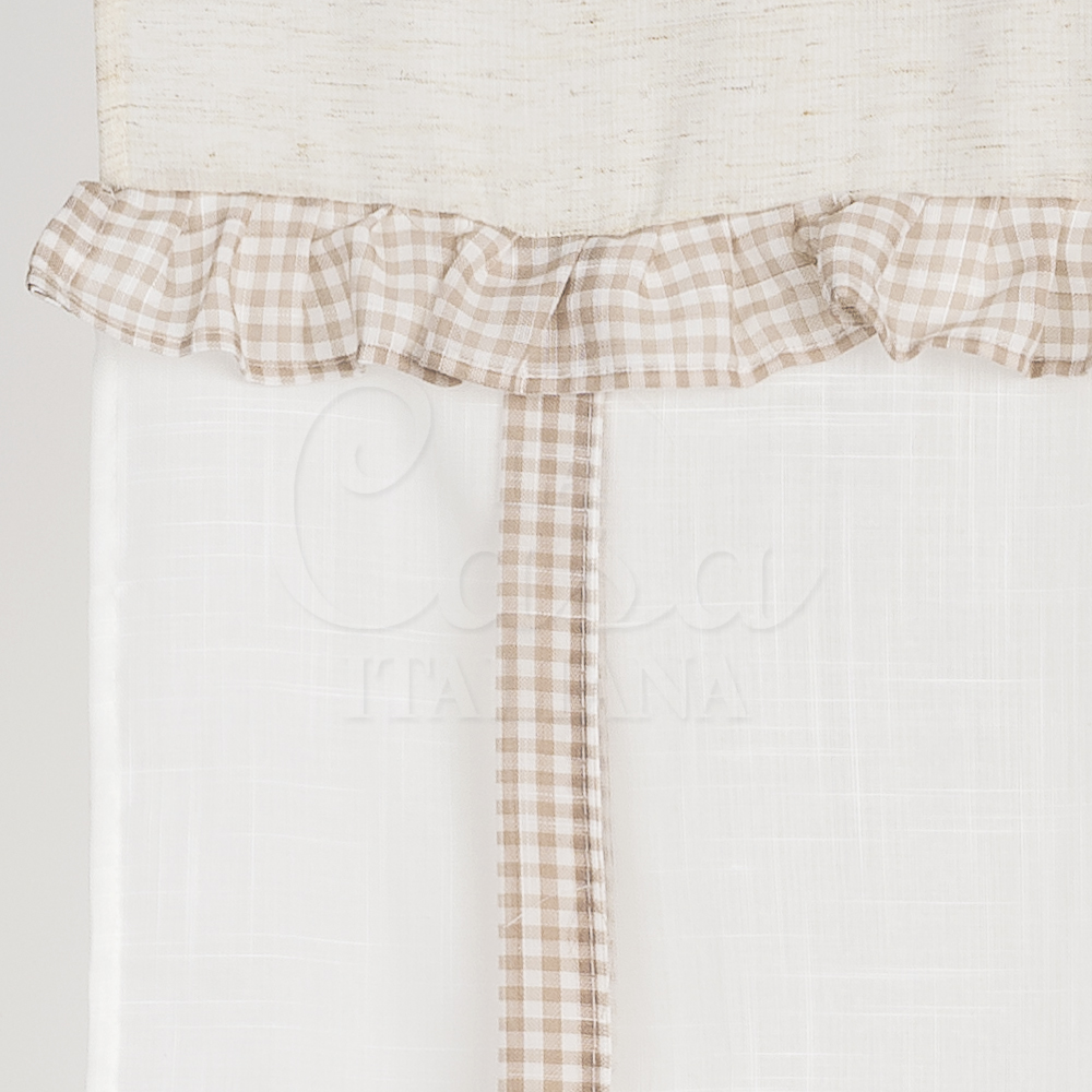 Pair of kitchen curtains Shabby beige Maè