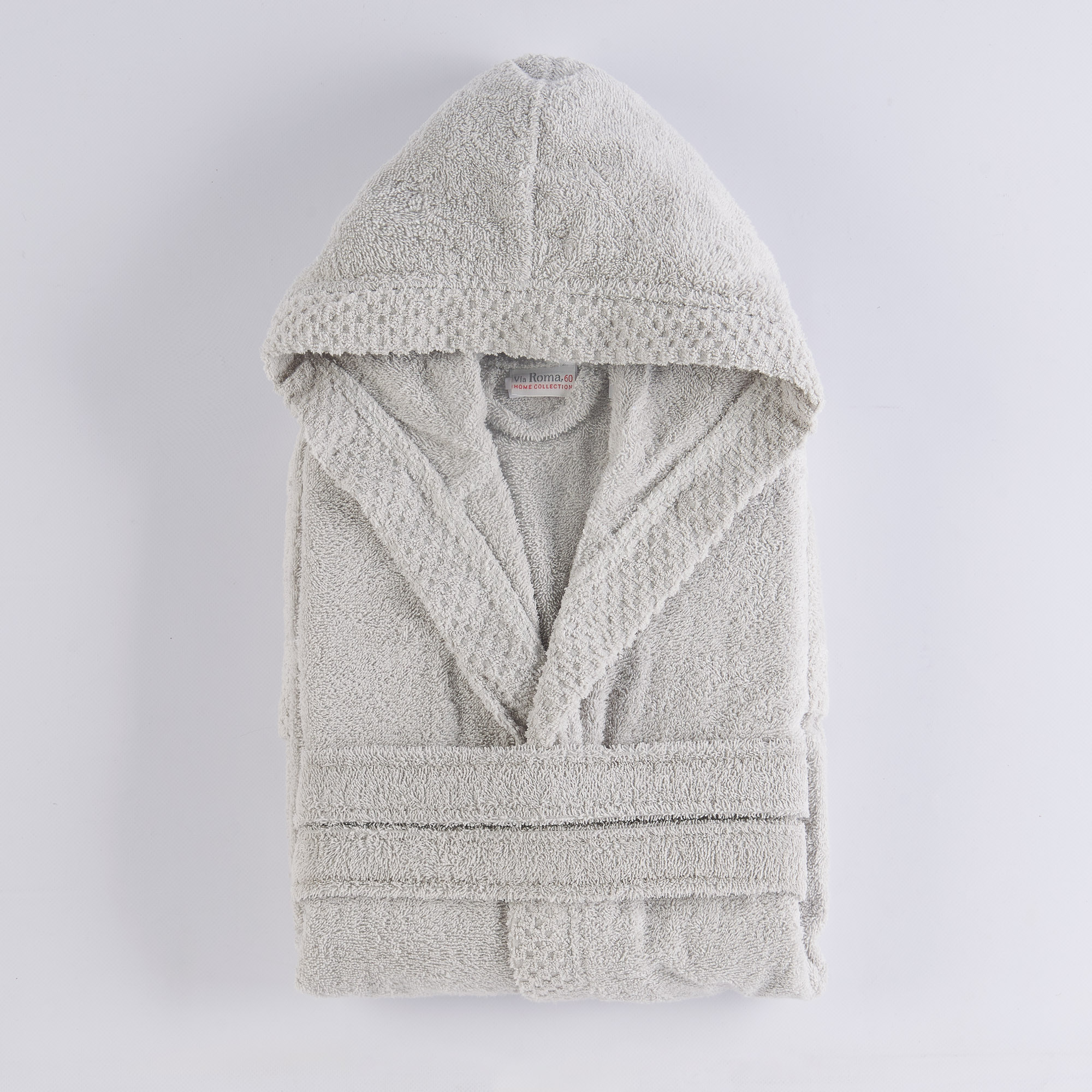 Check robe with hood grigio Via Roma 60