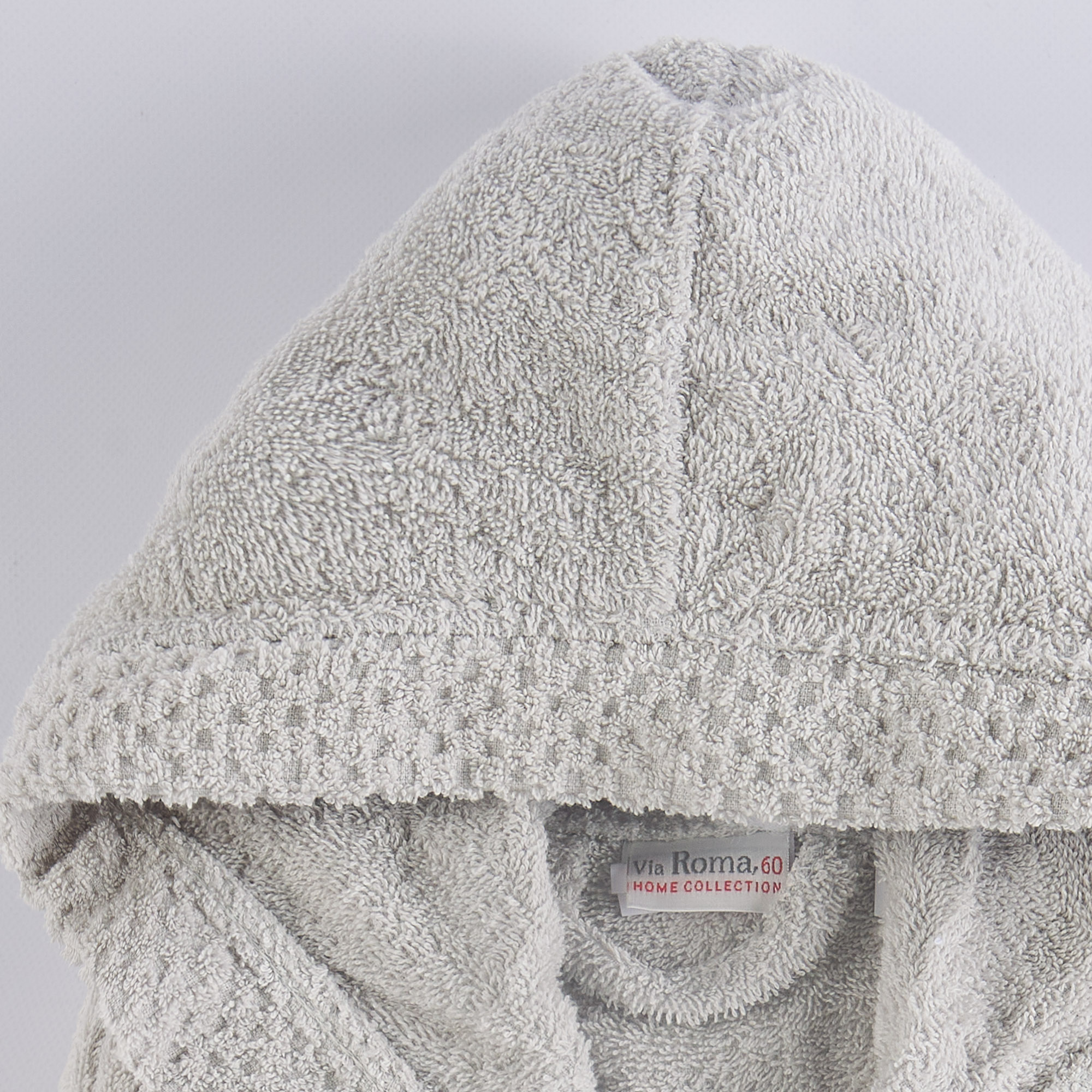 Check robe with hood grigio Via Roma 60