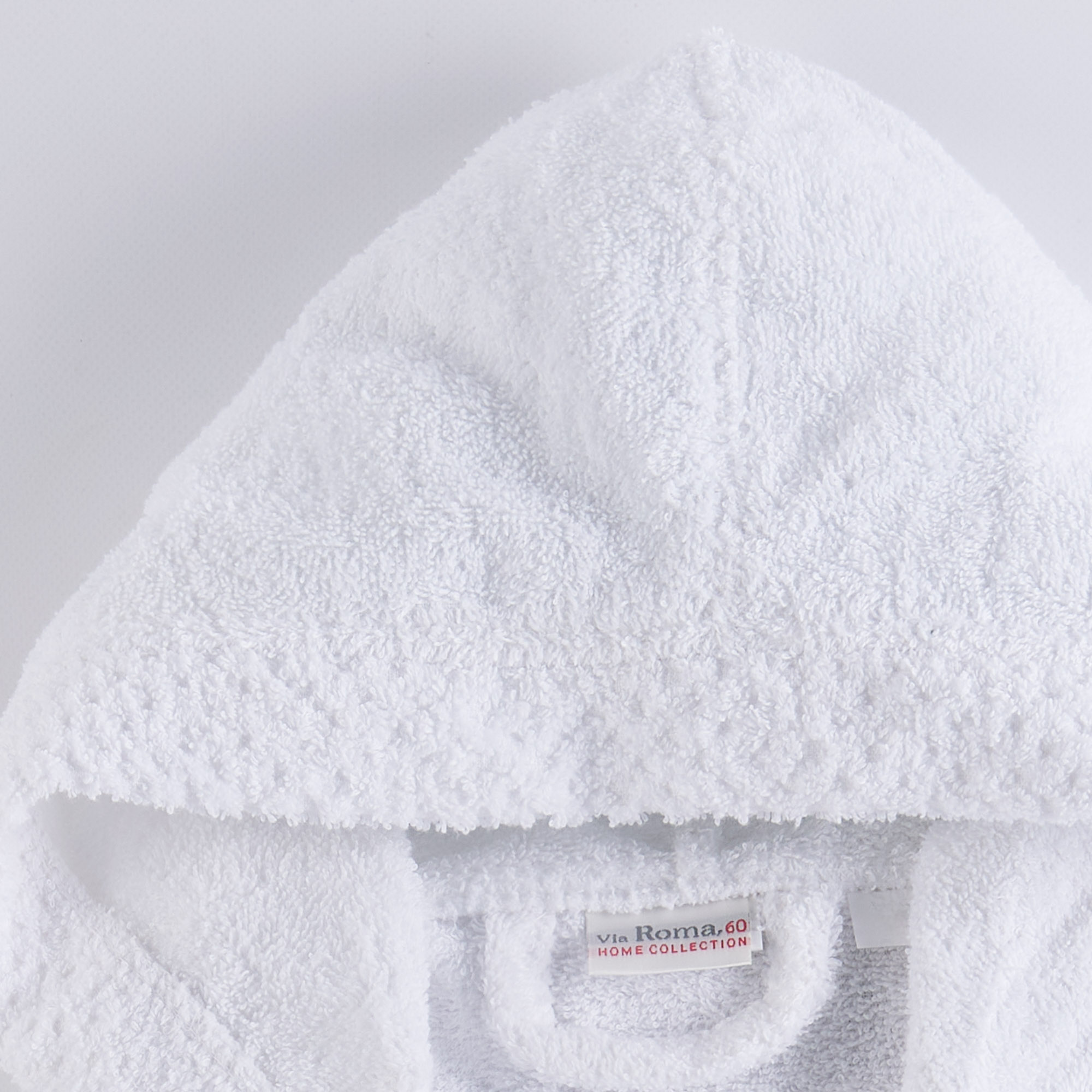 Check robe with hood bianco Via Roma 60