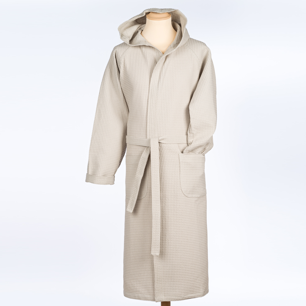 Халат с капюшоном Incas Honeycomb Hooded Bathrobe grigio Maè