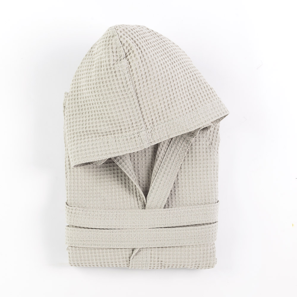 Incas Honeycomb Hooded Bathrobe grigio Maè