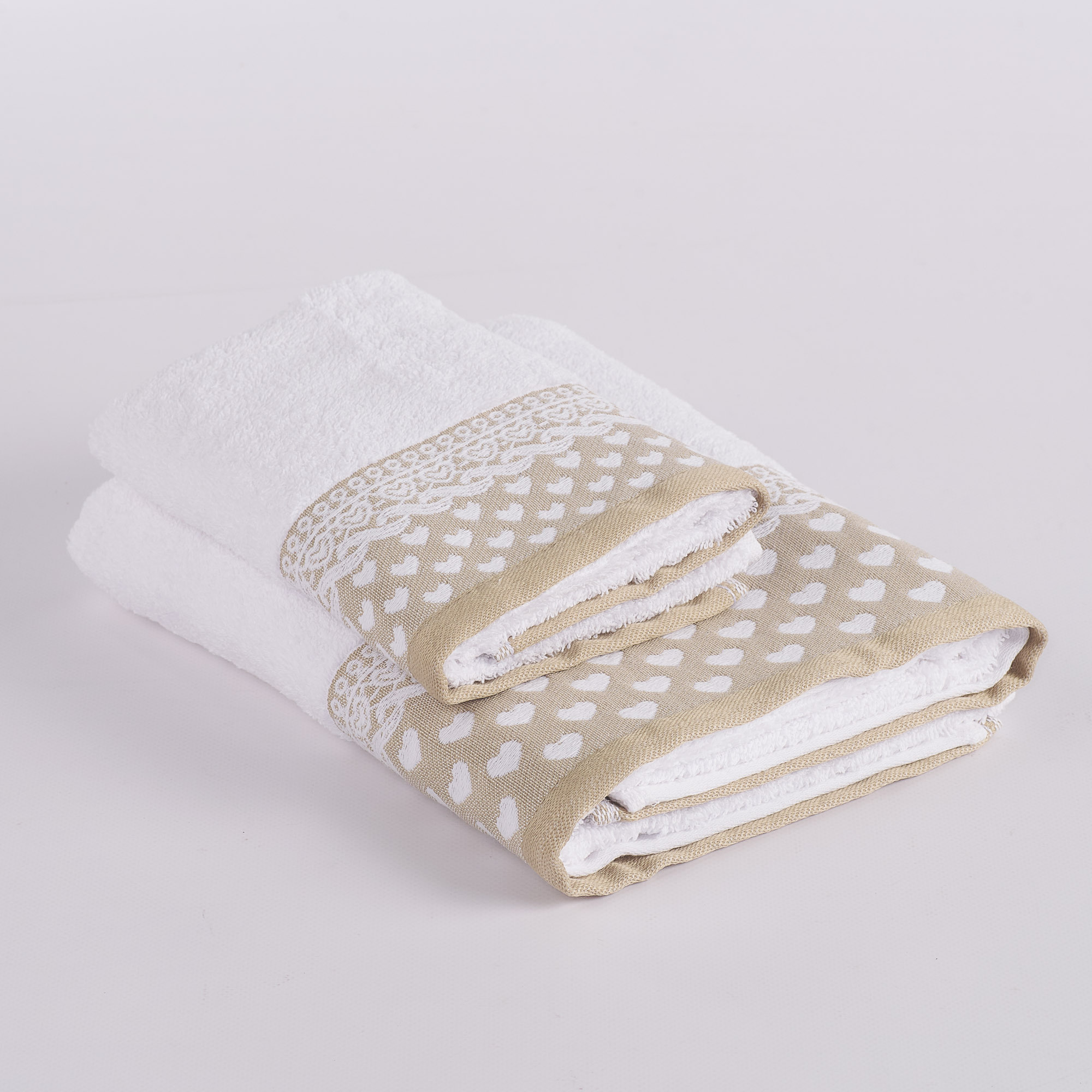 Set 1 + 1 Romantische Schwammherzen bianco Maè