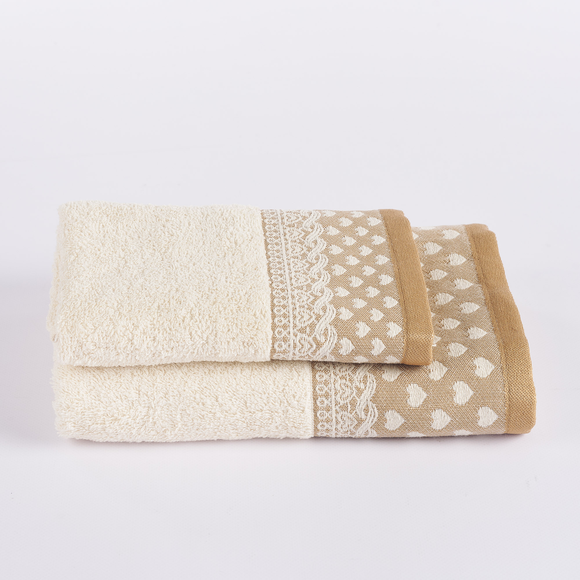 Set 1 + 1 Romantic Sponge Hearts beige Maè