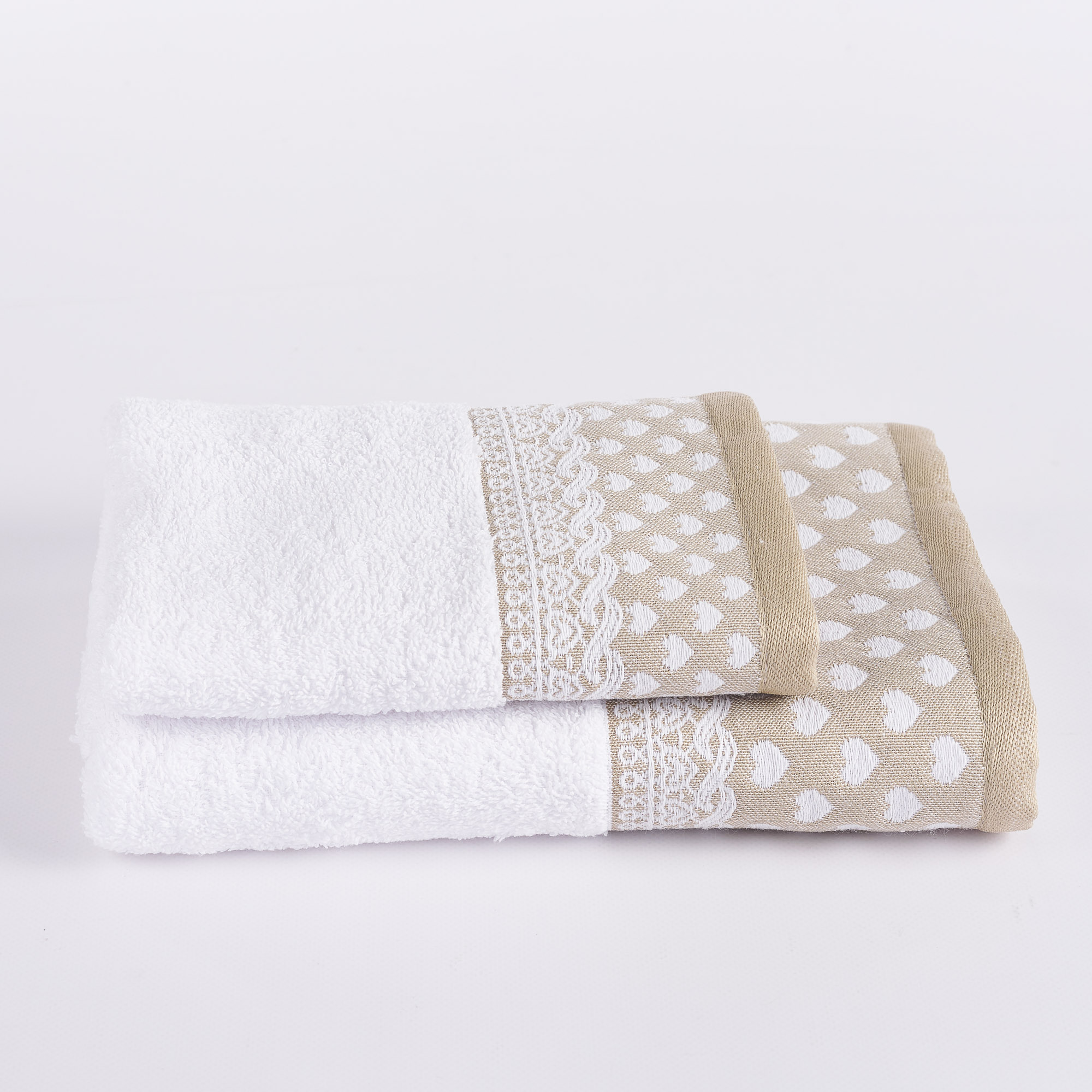 Set 1 + 1 Romantic Sponge Hearts bianco Maè