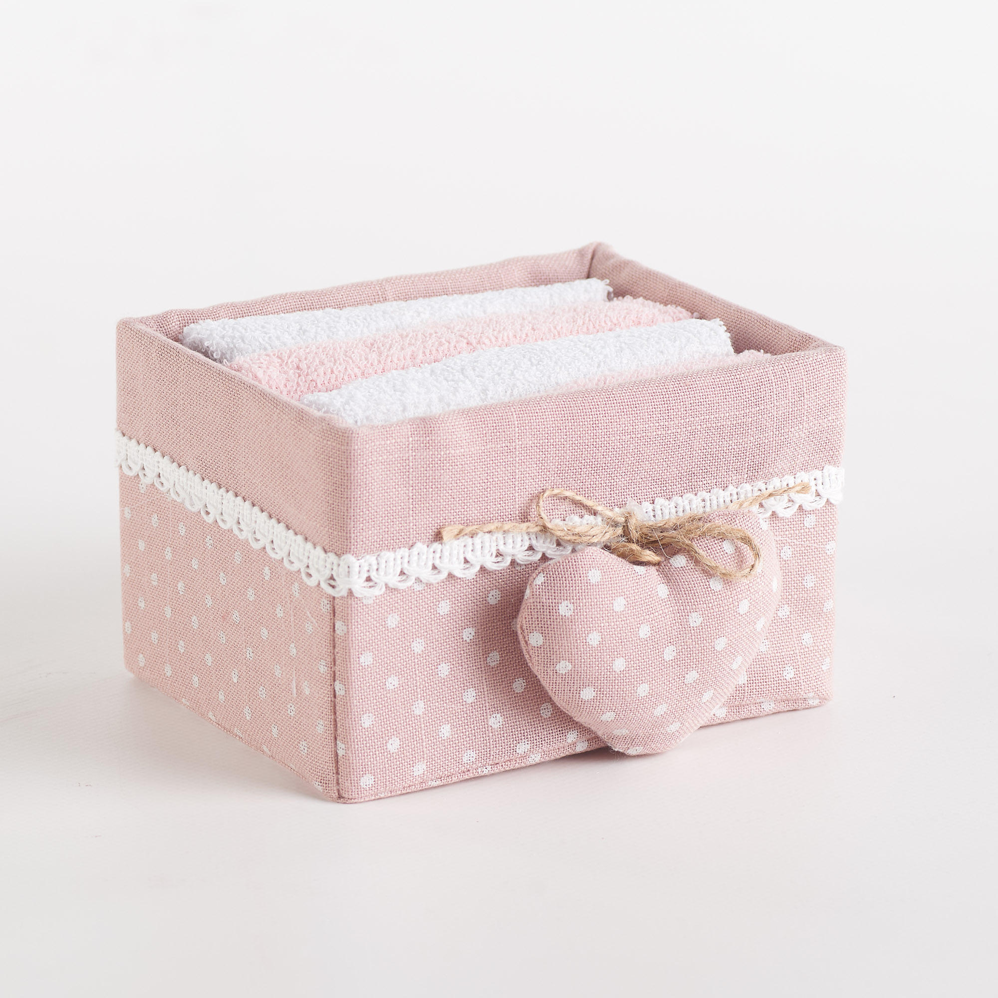 Набор для мытья посуды Polka Dot Heart Basket rosa Maè