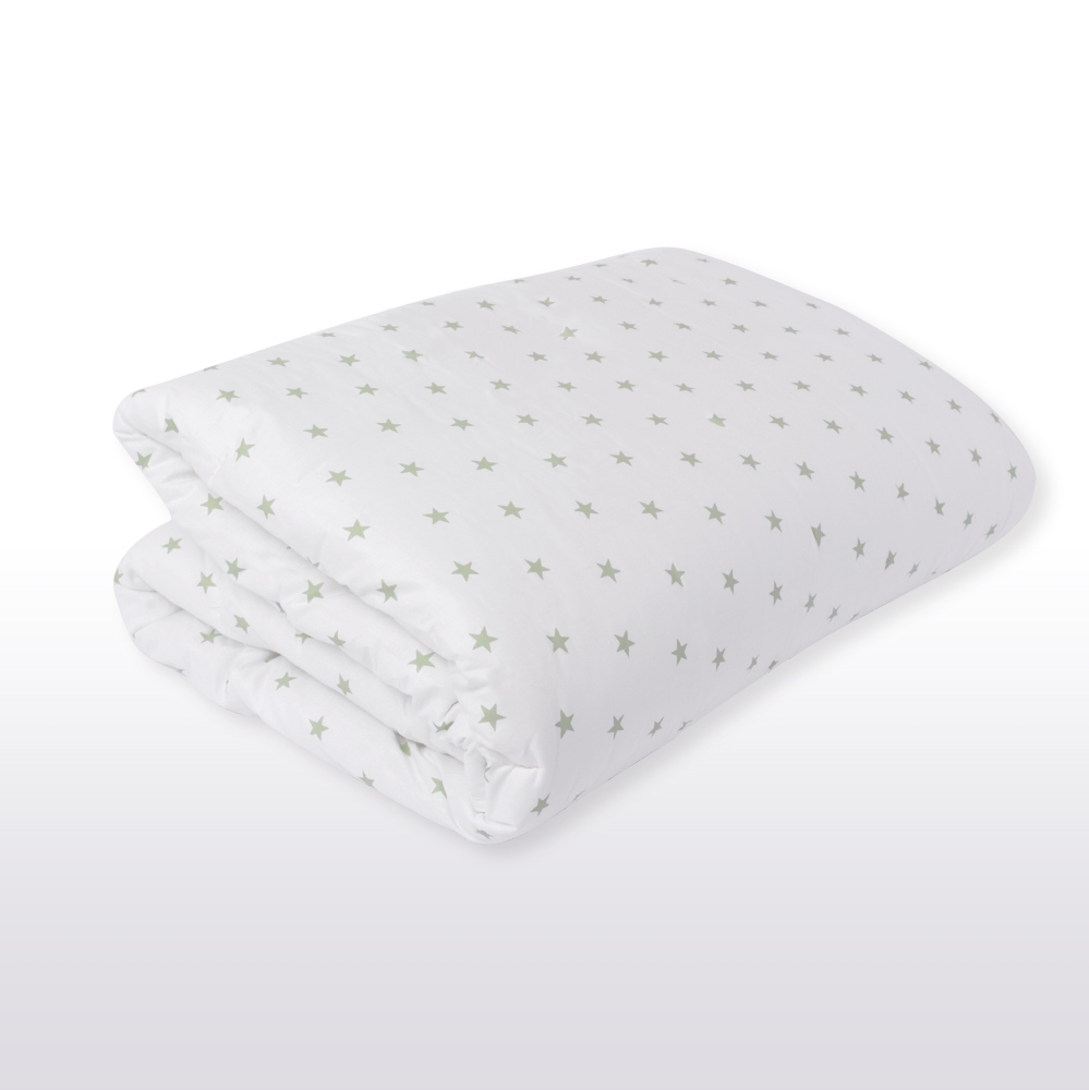 Стеганое одеяло с бампером из ткани baby star зеленого цвета verde Maè