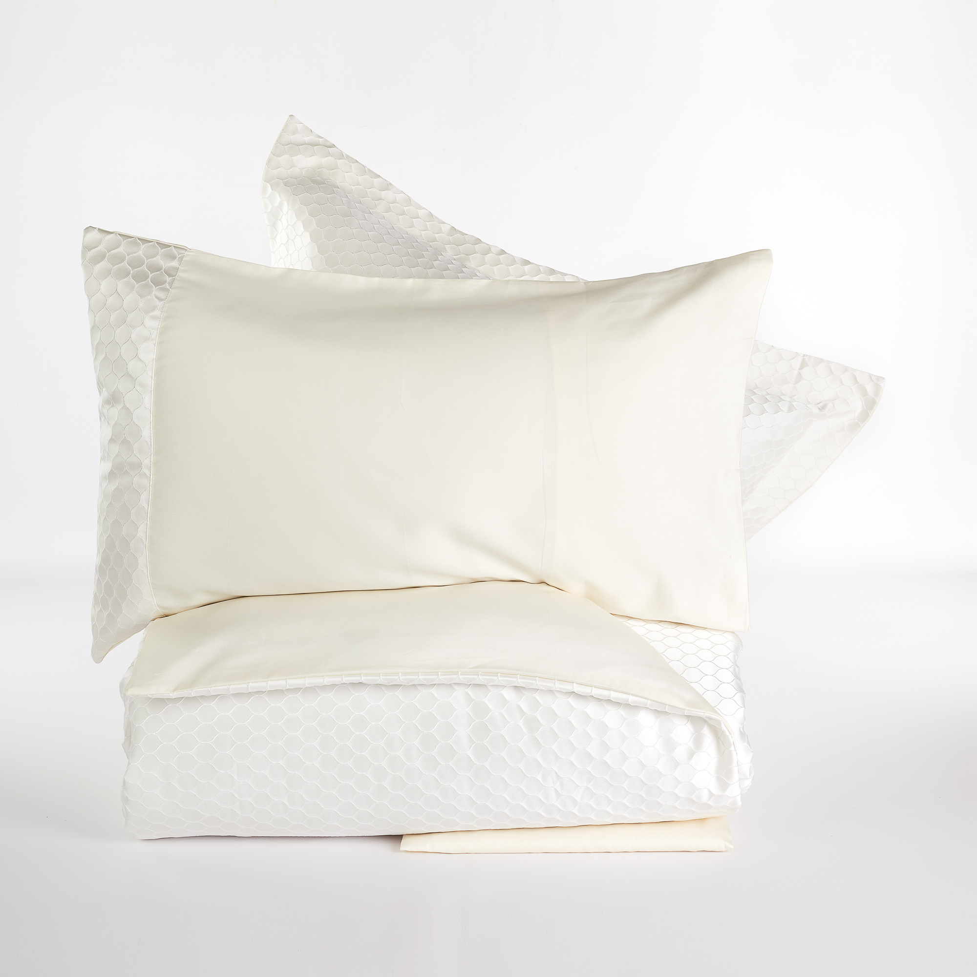 Sinuous comforter cover set bianco Via Roma 60