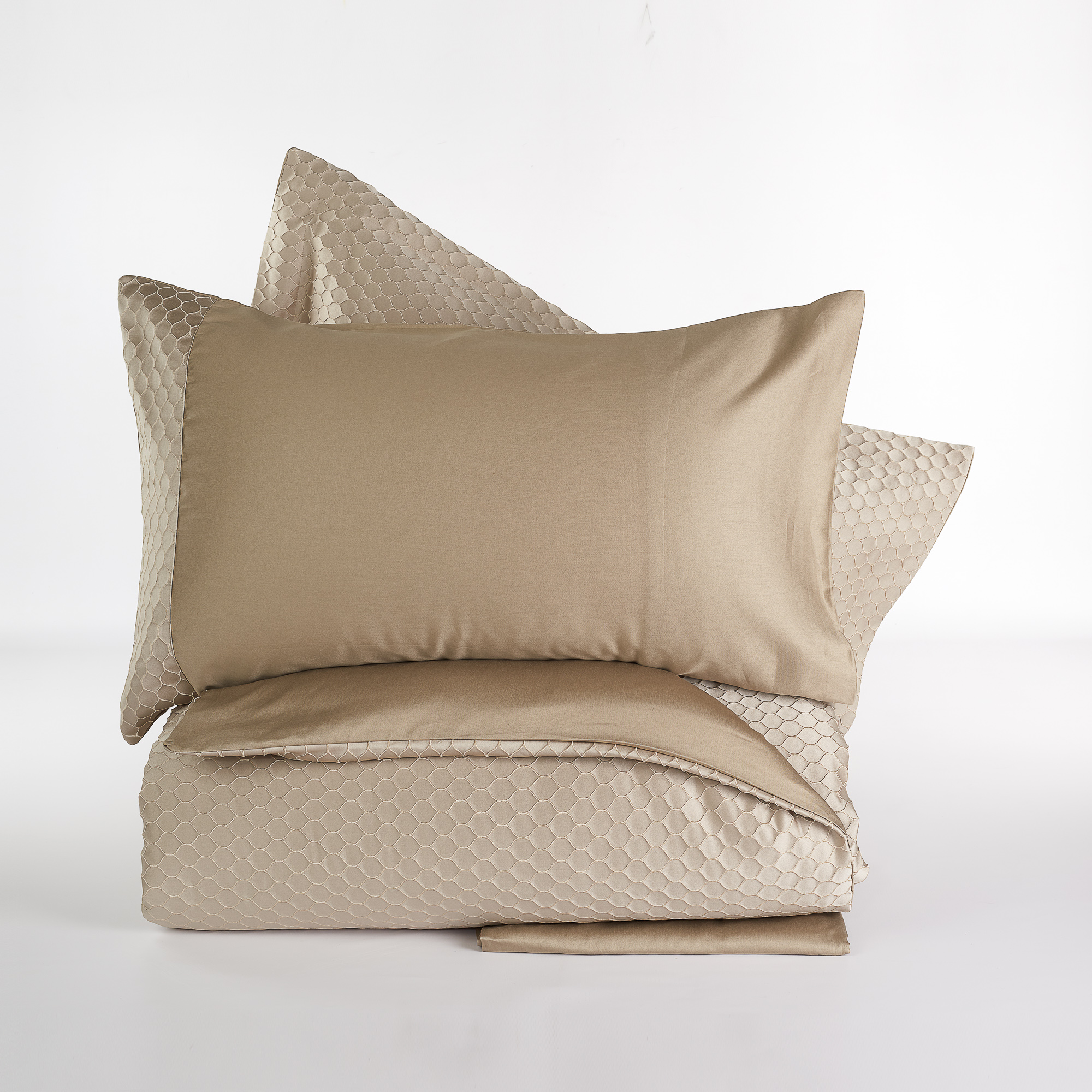 Sinuous comforter cover set beige Via Roma 60