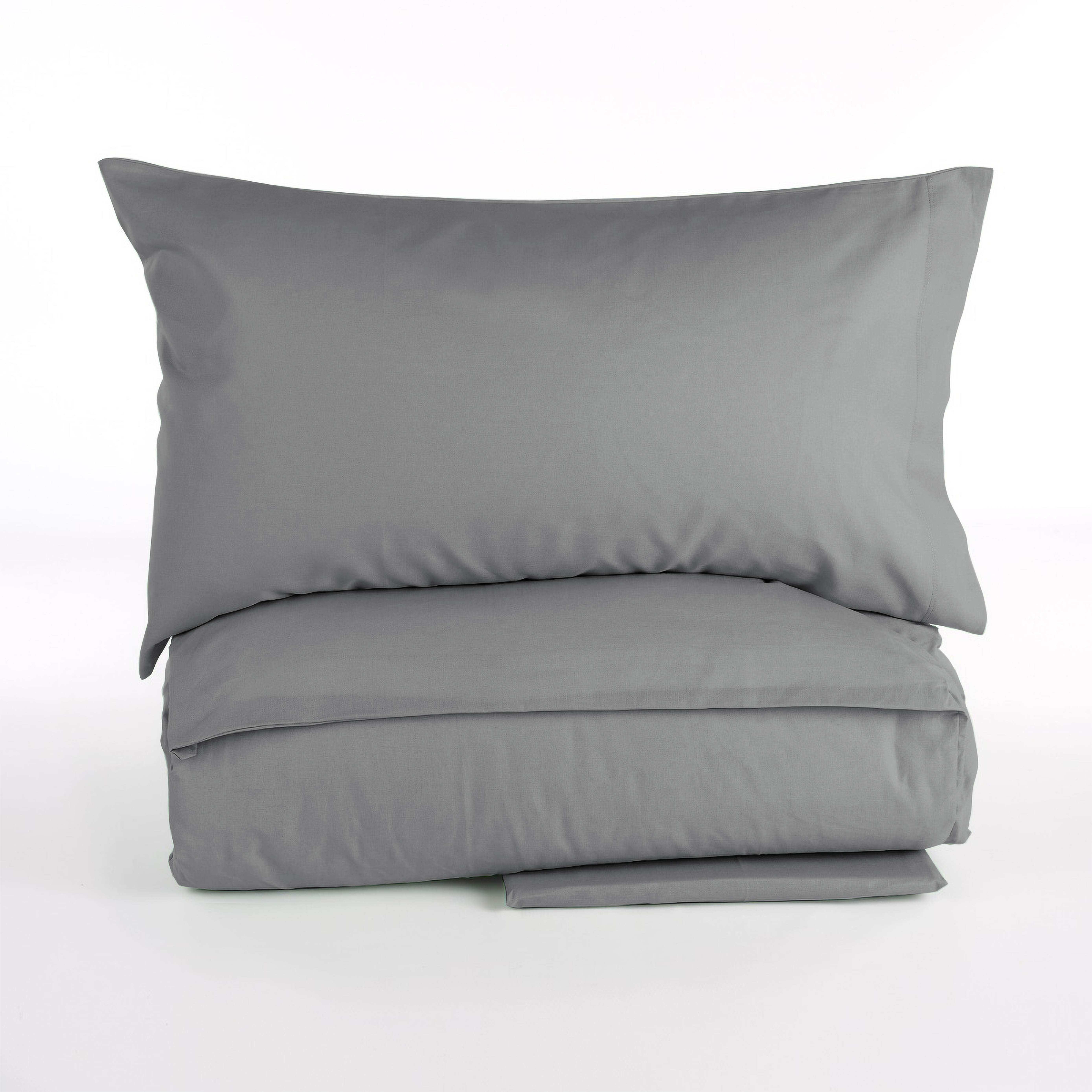 Complete comforter cover In color cotton AI25 grigio Maè