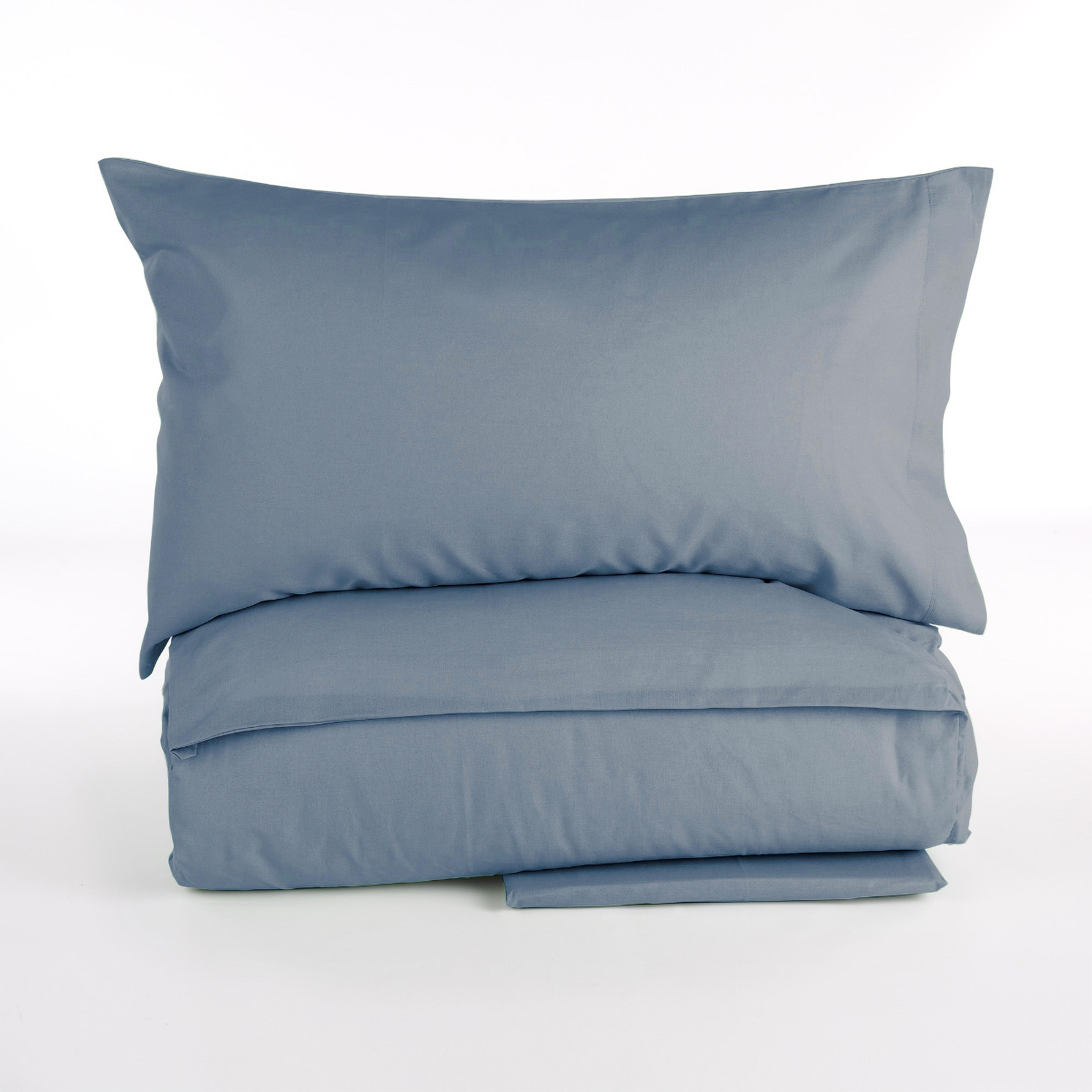 Complete comforter cover In color cotton AI25 blu notte Maè