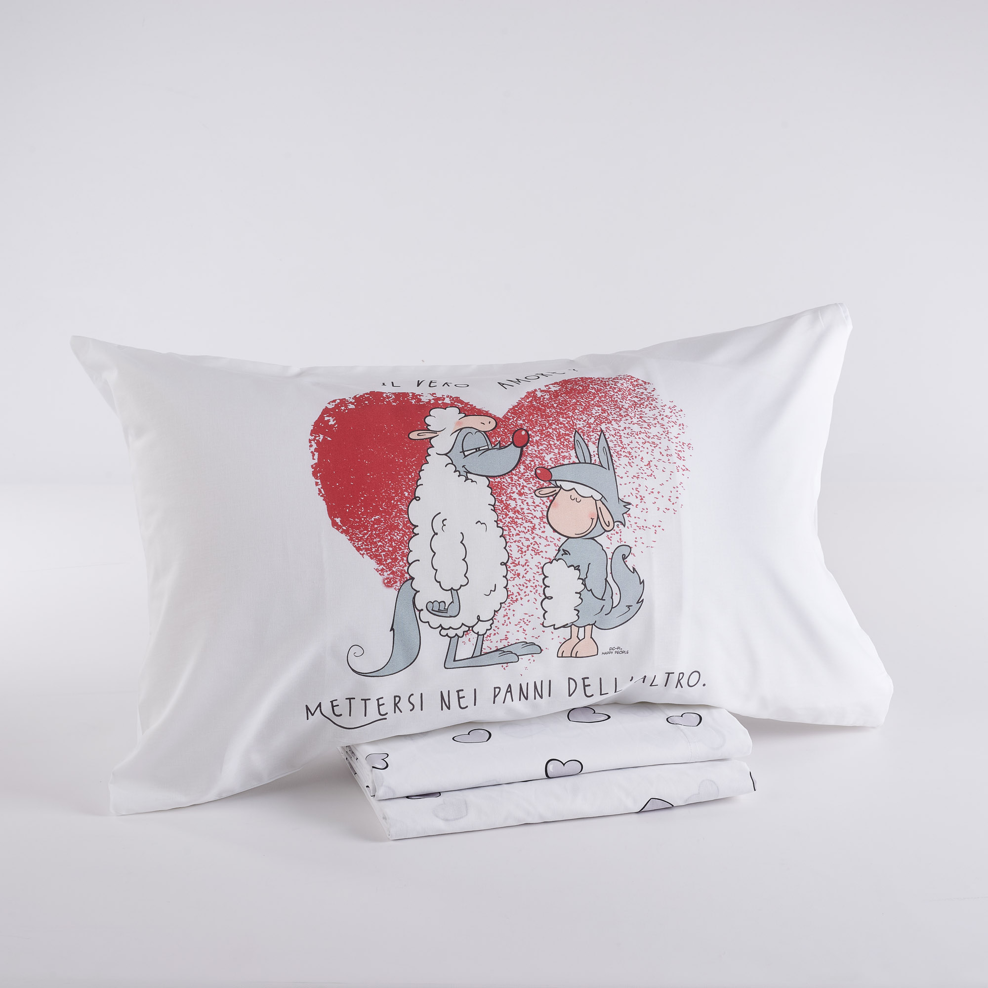 Completo Lenzuola Amore Vero perla Happy People