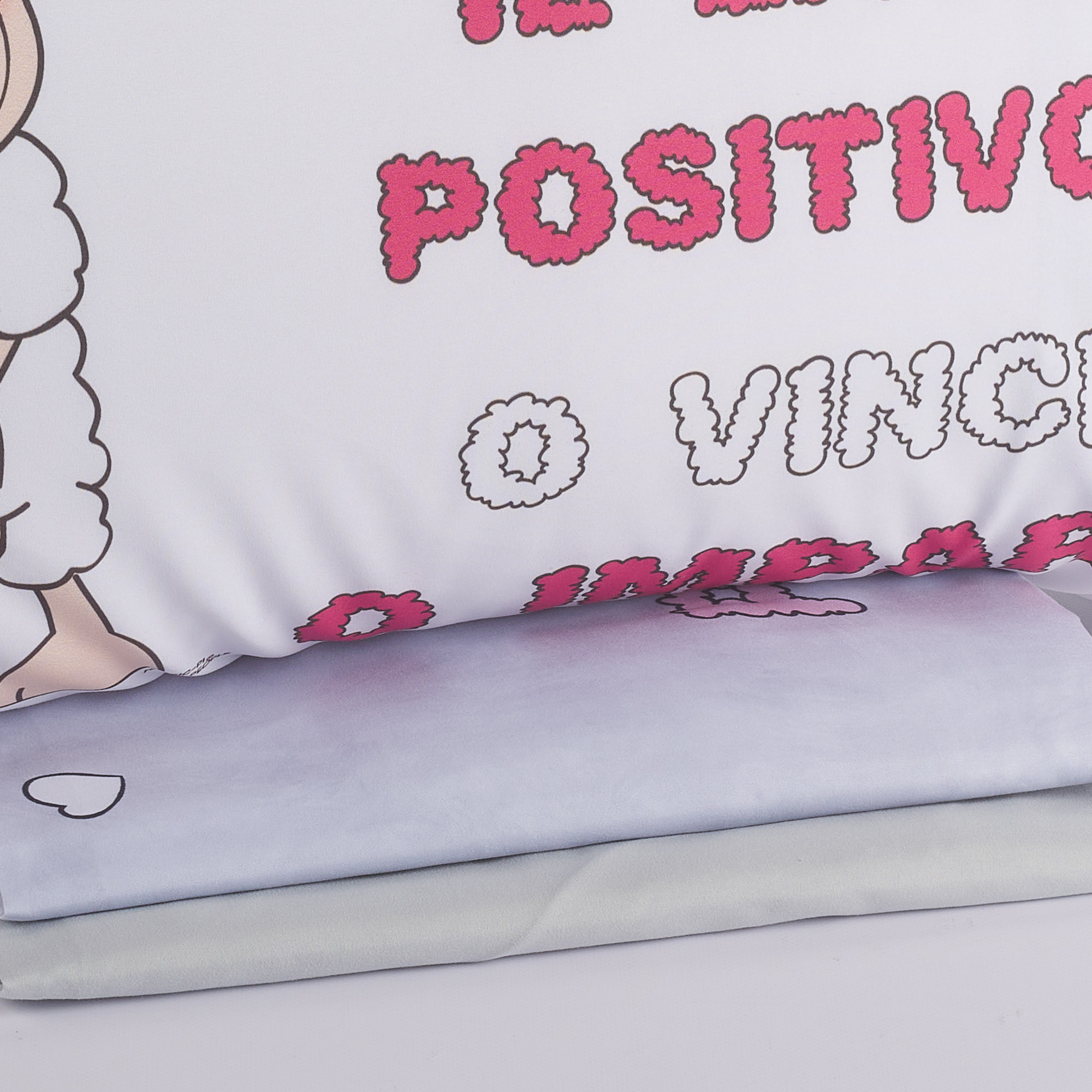 Completo Lenzuola Copriletto Lato Positivo perla Happy People