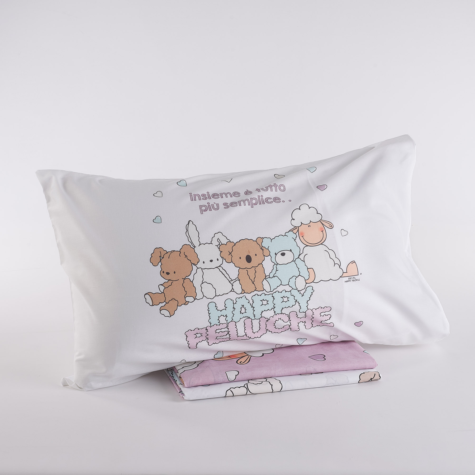 Completo Lenzuola Copriletto Orsetti rosa Happy People