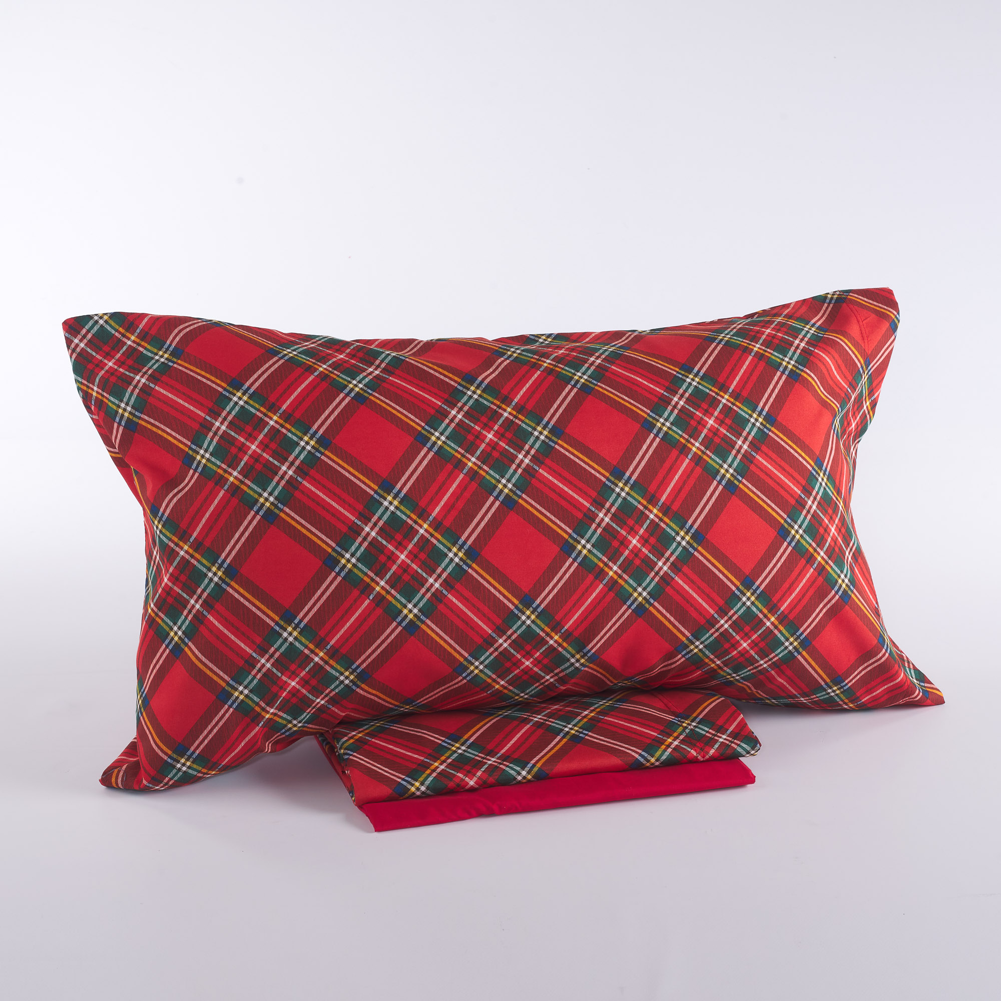 Completo Lenzuola Copriletto Tartan Scozzese rosso Maè