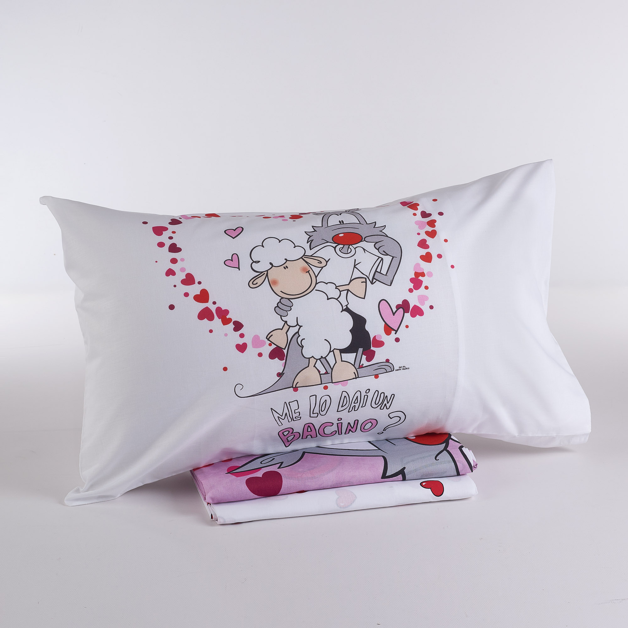 Bed Sheet Set Bedspread One Kiss rosa Happy People