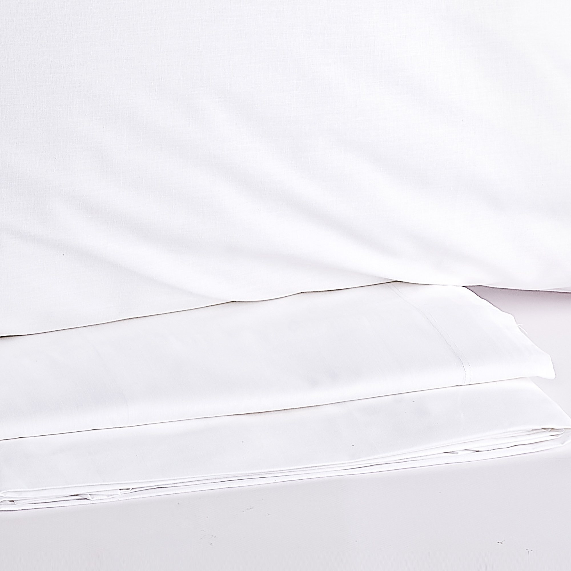 Completo lenzuola 100% cotone letto Matrimoniale per Alberghi B&B - bianco  P446