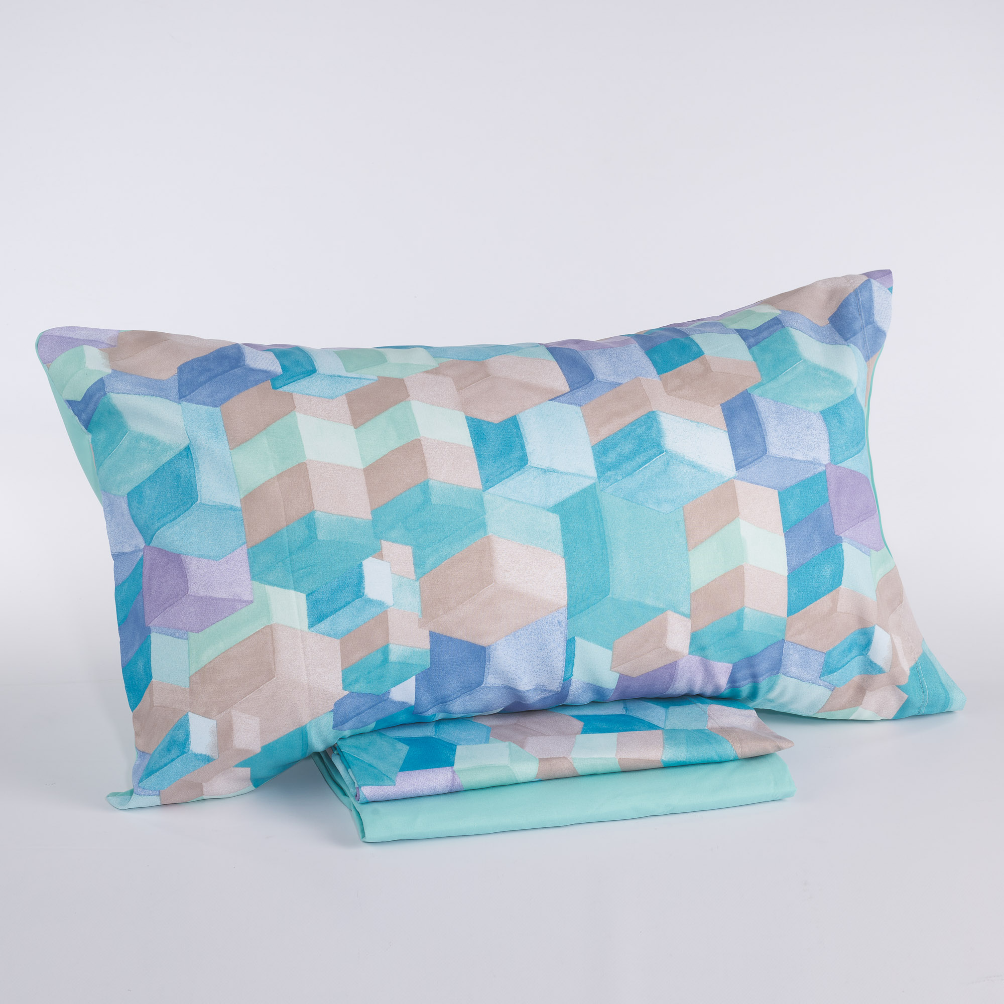 Cubrik No Iron Sheet Set verde acqua Maè