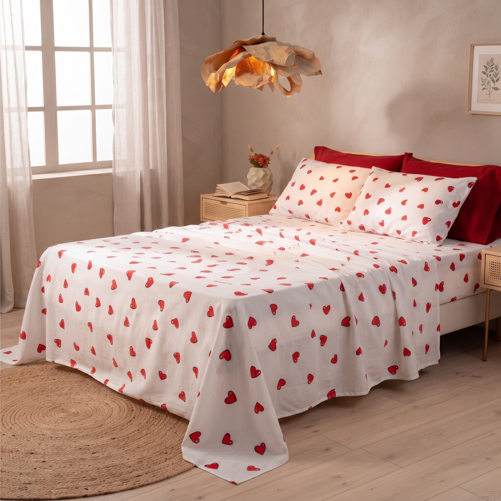 Laken-Set Herzen rosso Made in Italy