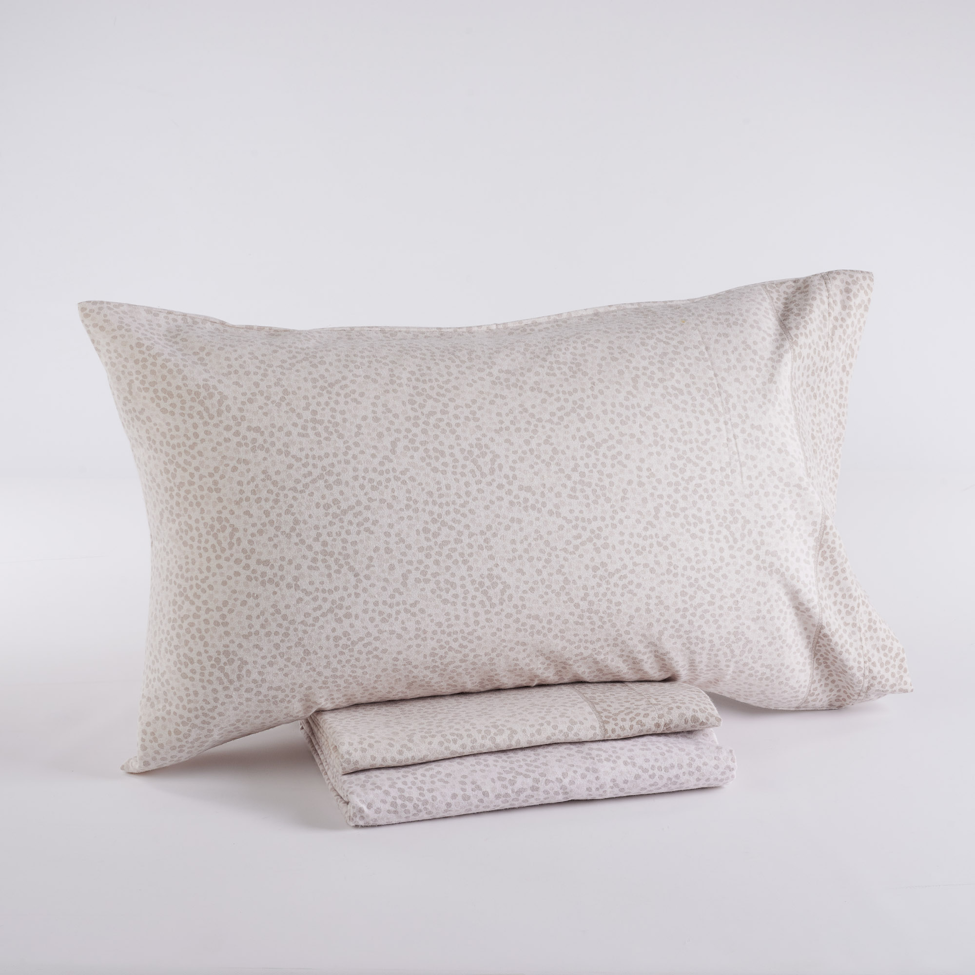 Completo Lenzuola in flanella Caos beige Maè