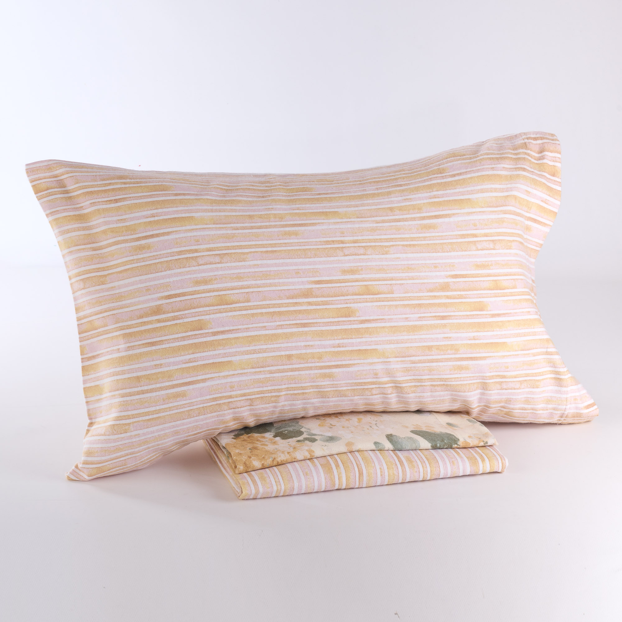 Complettes Flanellbettwäsche-Set Courmayeur Fiori oro Made in Italy