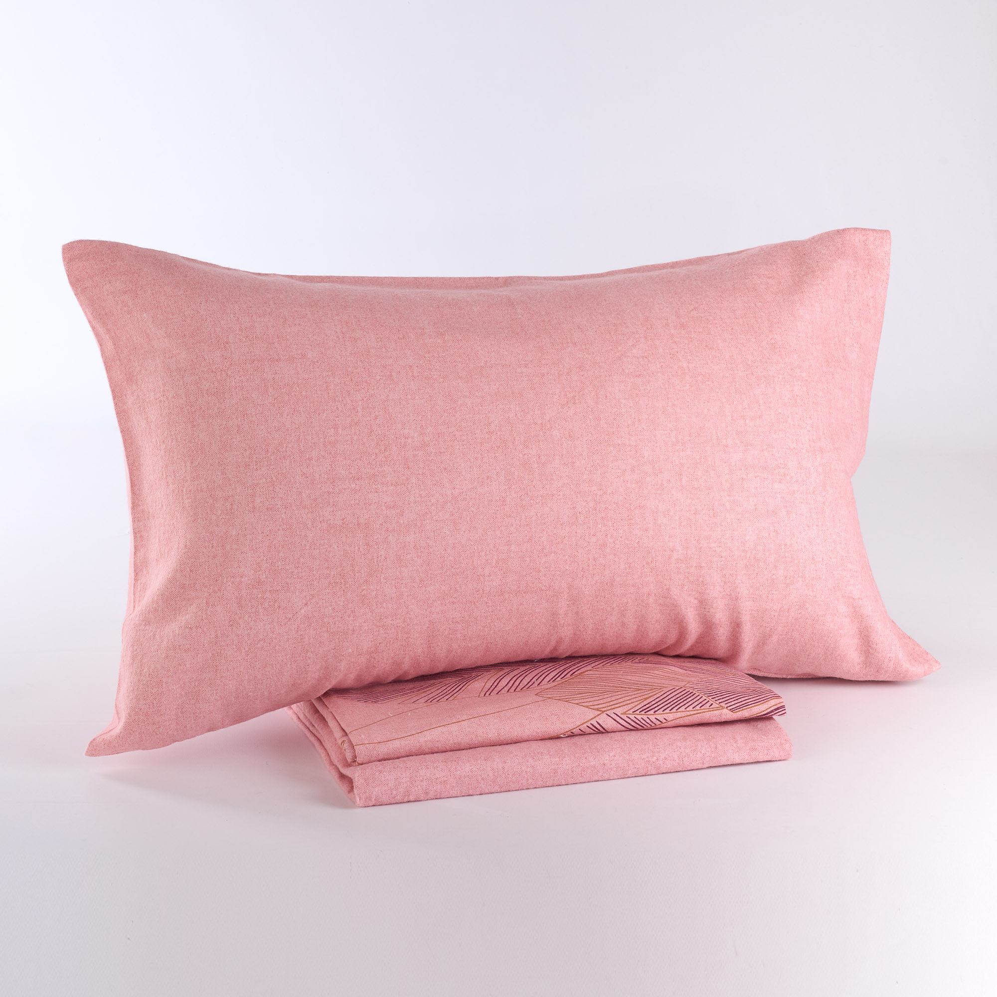 Courmayeur Flanell-Betttuch-Set rosa Made in Italy