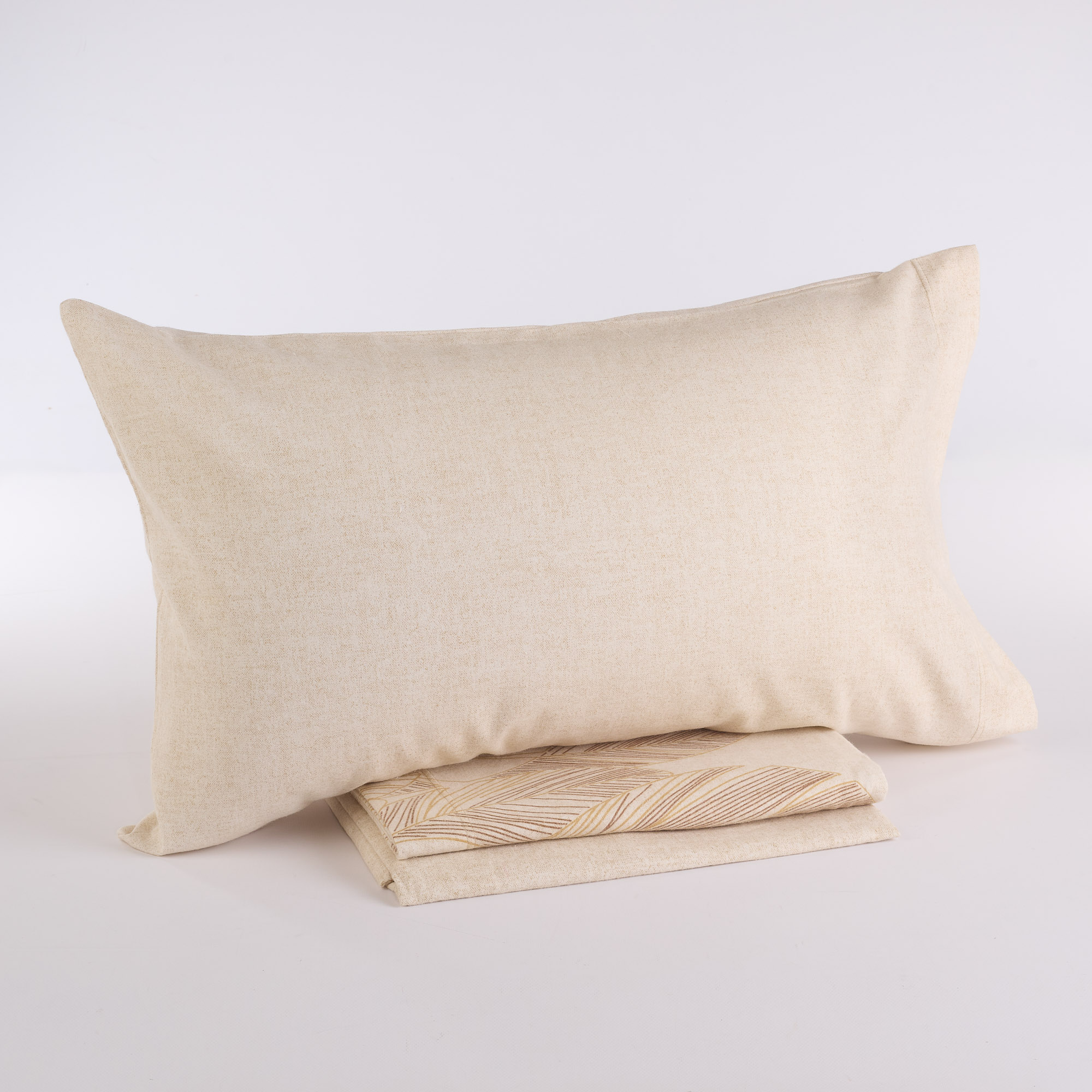 Courmayeur Flanell-Betttuch-Set gold Made in Italy