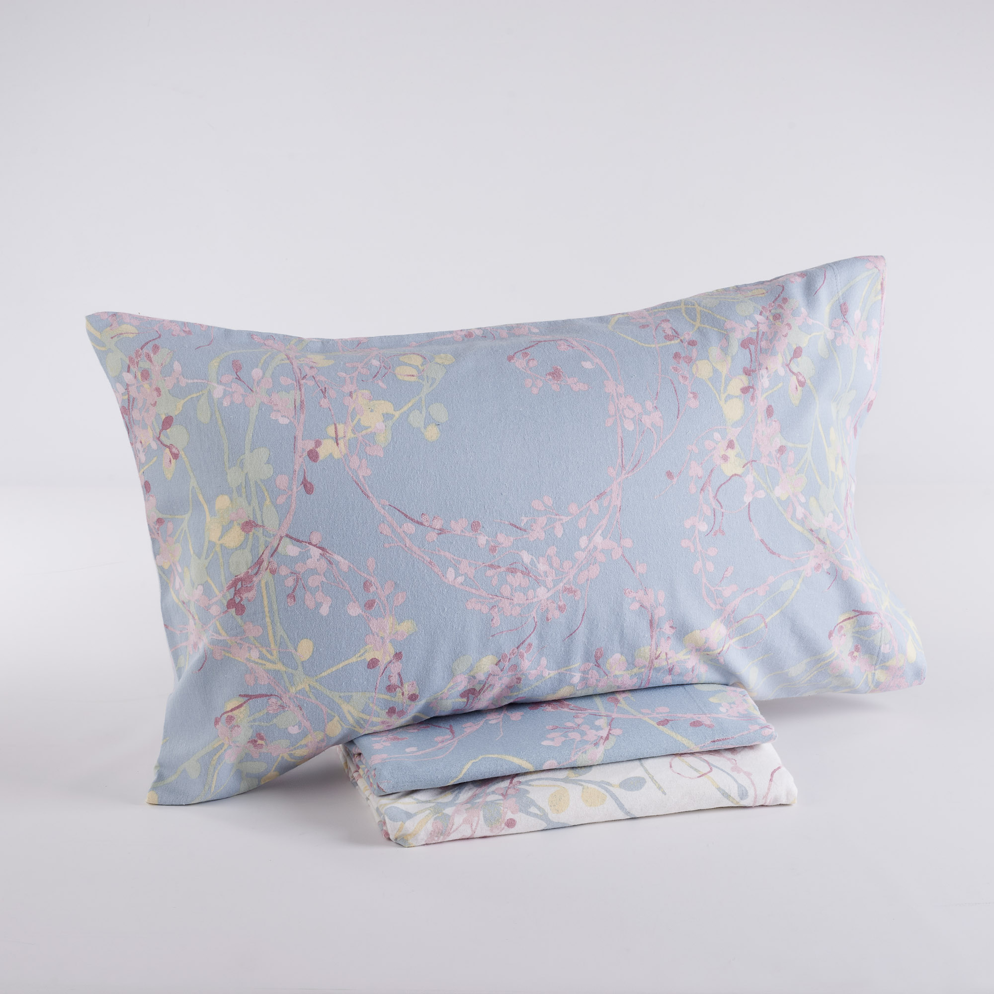 Completo Lenzuola in flanella Queen salvia Maè