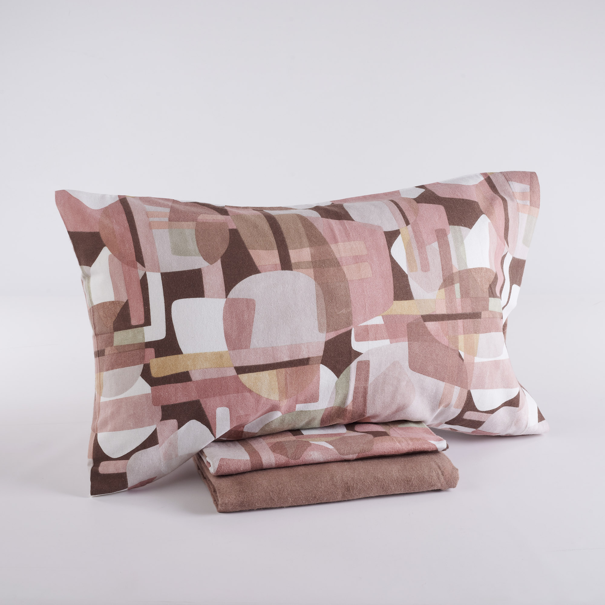 Completo Lenzuola in flanella Scuba rosa Maè