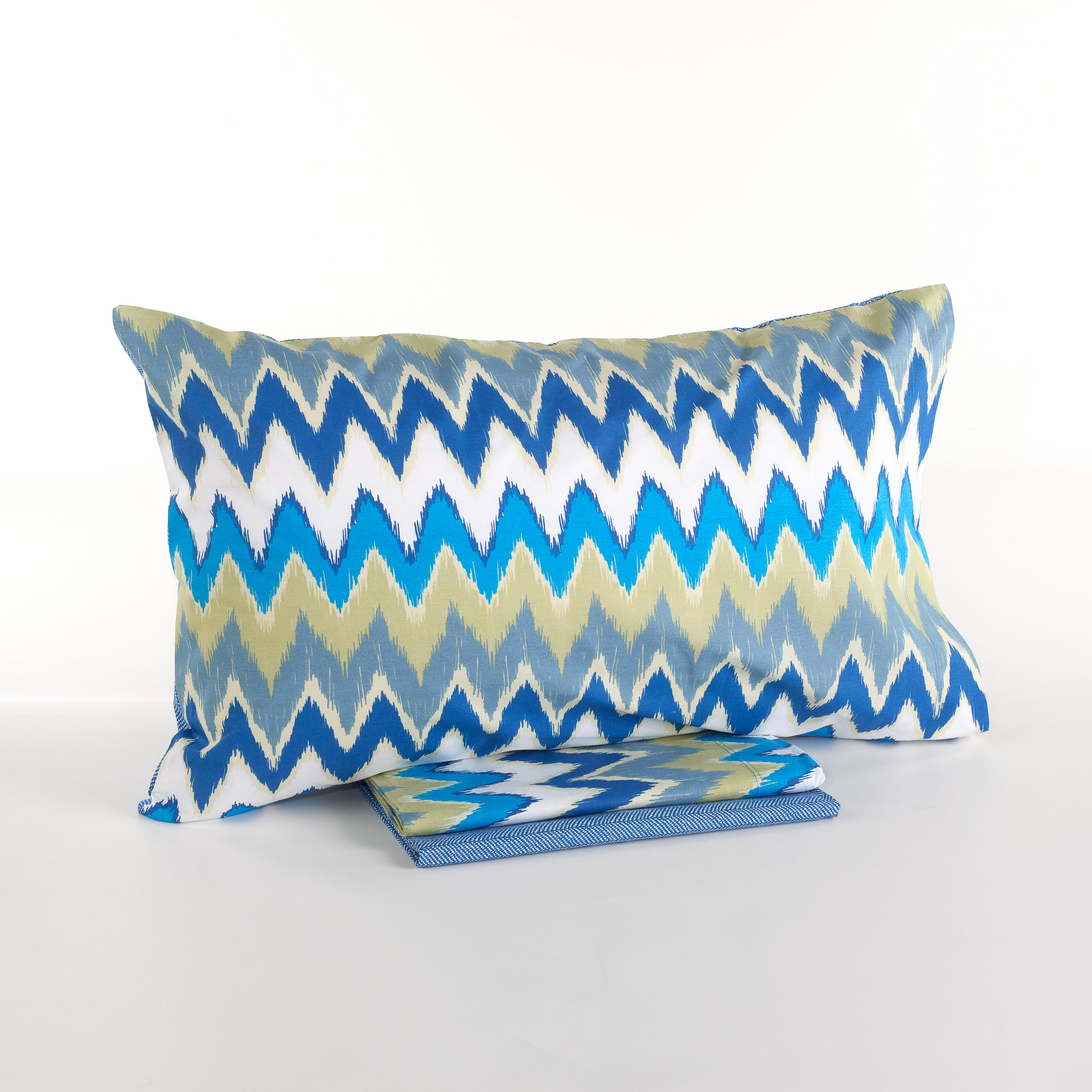 Zig Zag Intimate Blend Sheet Set blu Casa Giulia