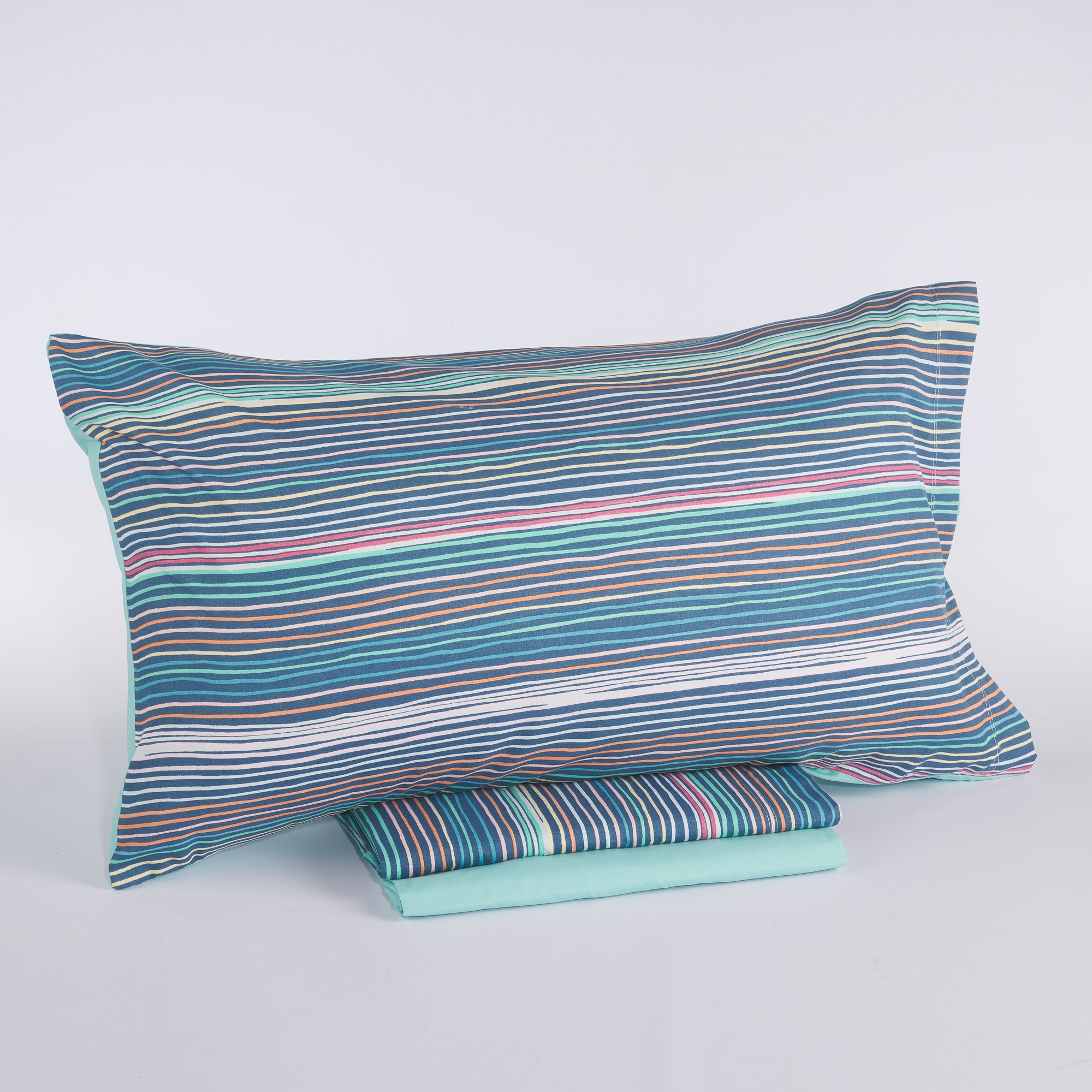 Regenbogen bügelfreies Laken-Set blu Maè