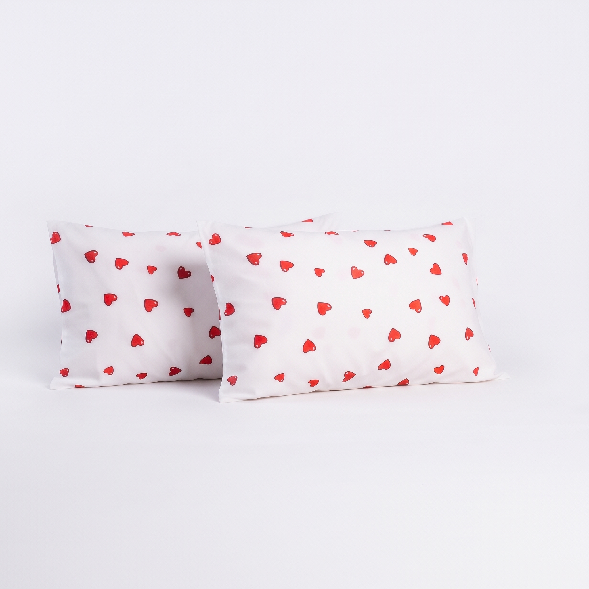 Coppia Federe Cuoricini rosso Made in Italy