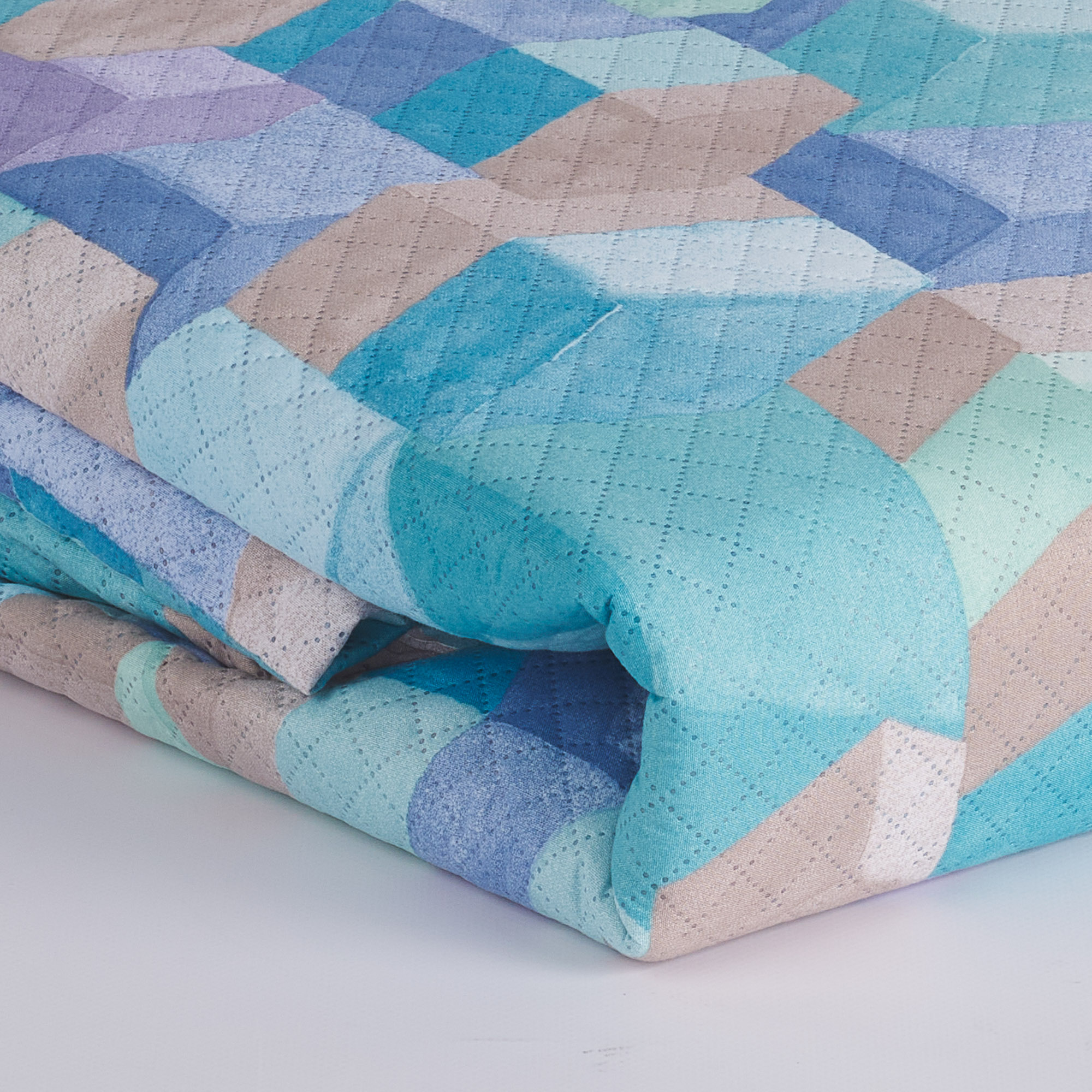 Cubrik Ultrasonic Bedspread verde acqua Maè