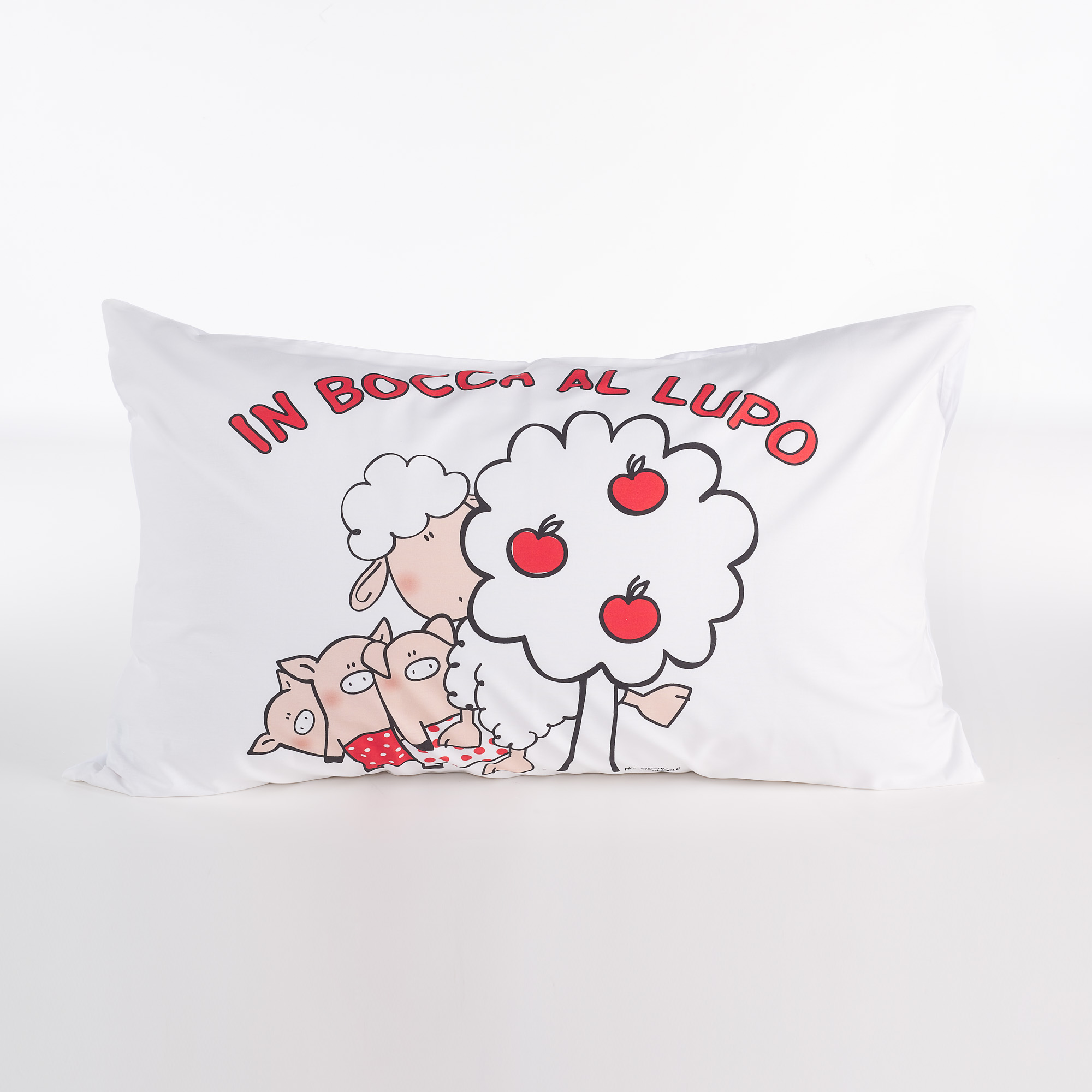 Happy People Bed Pillowcase bianco Happy People