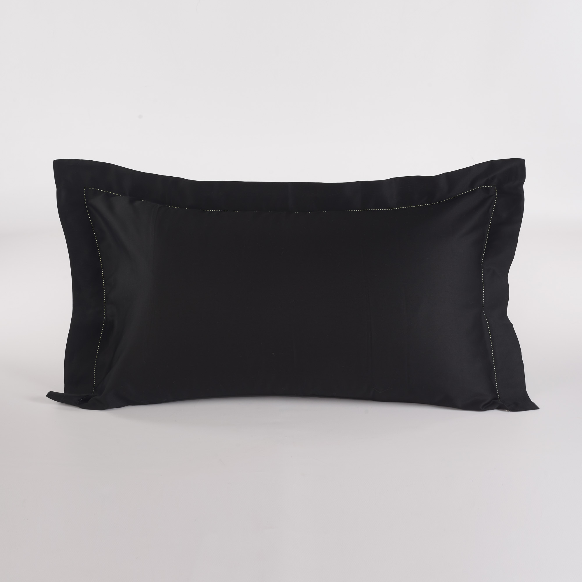 Black Satin Pillowcase With Ajoure Chantal nero Via Roma 60