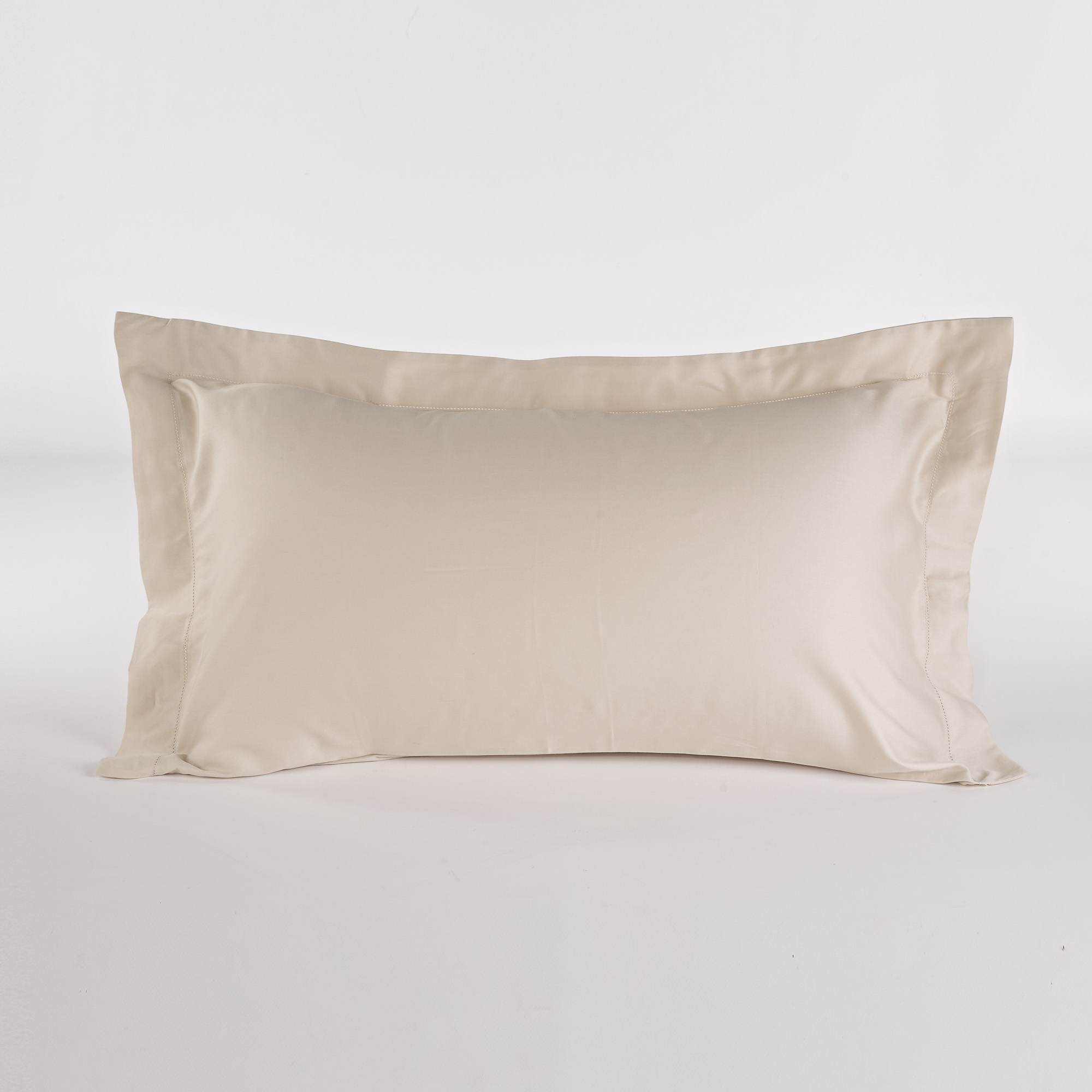 Pillowcase With Ajoure Chantal in Satin Turtledove tortora Via Roma 60