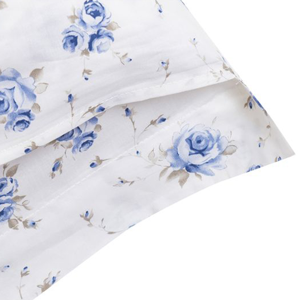 Single Oxford Flower Blue Pillowcase blu Maè