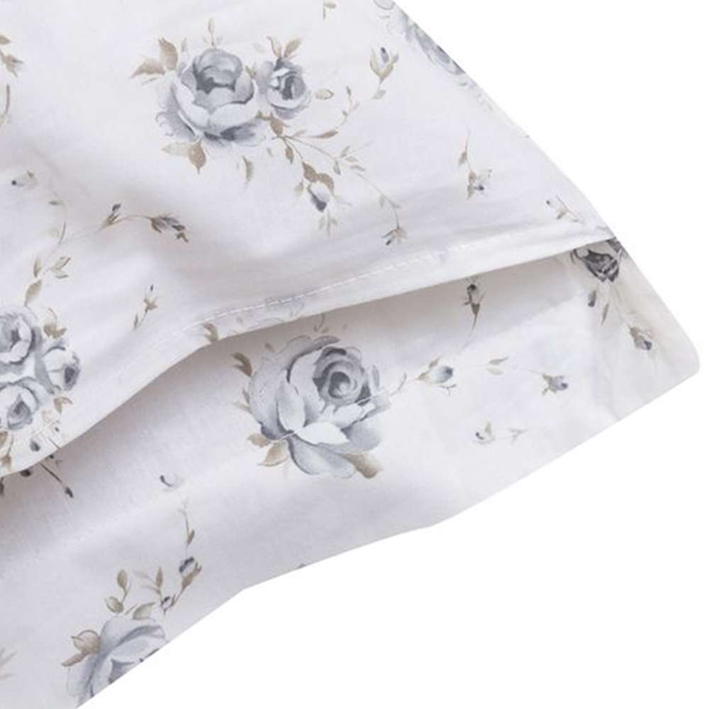 Grey Flower Oxford Single Pillowcase grigio Maè