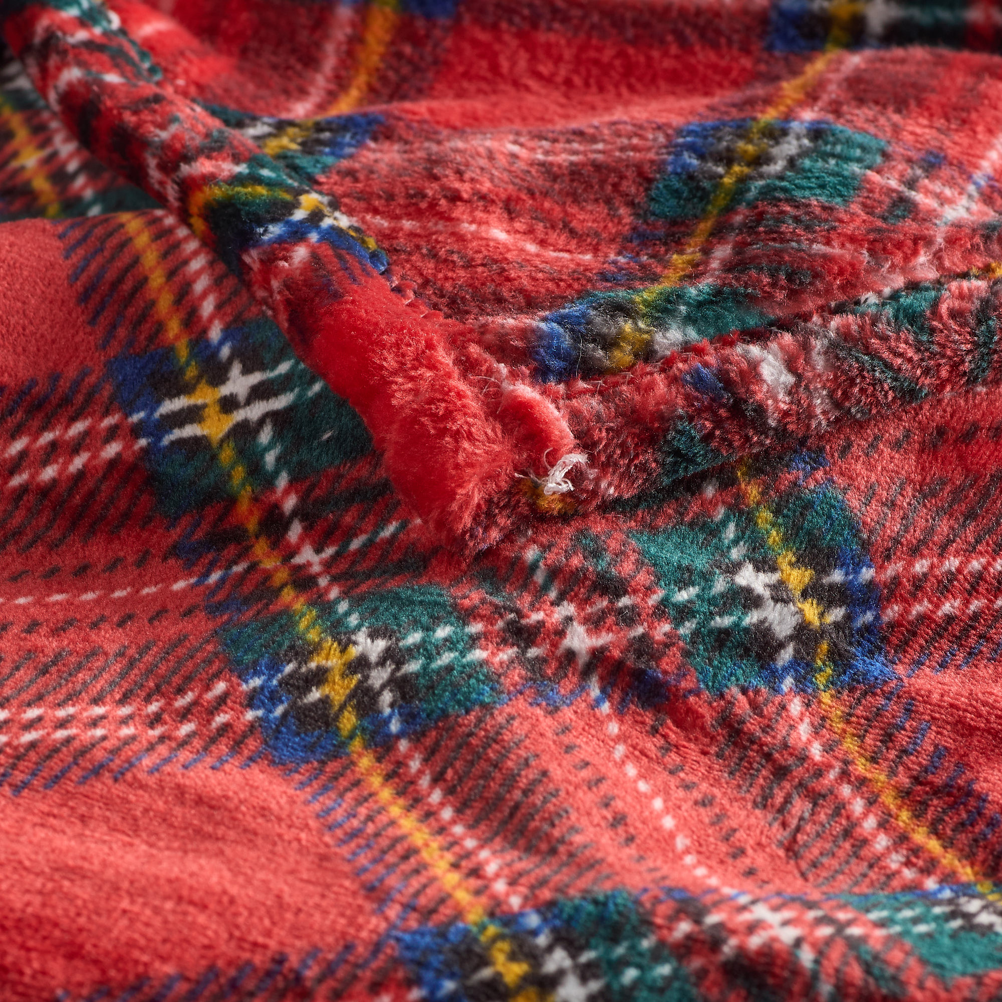 Cape mit schottischem Tartan-Knopf rosso Maè