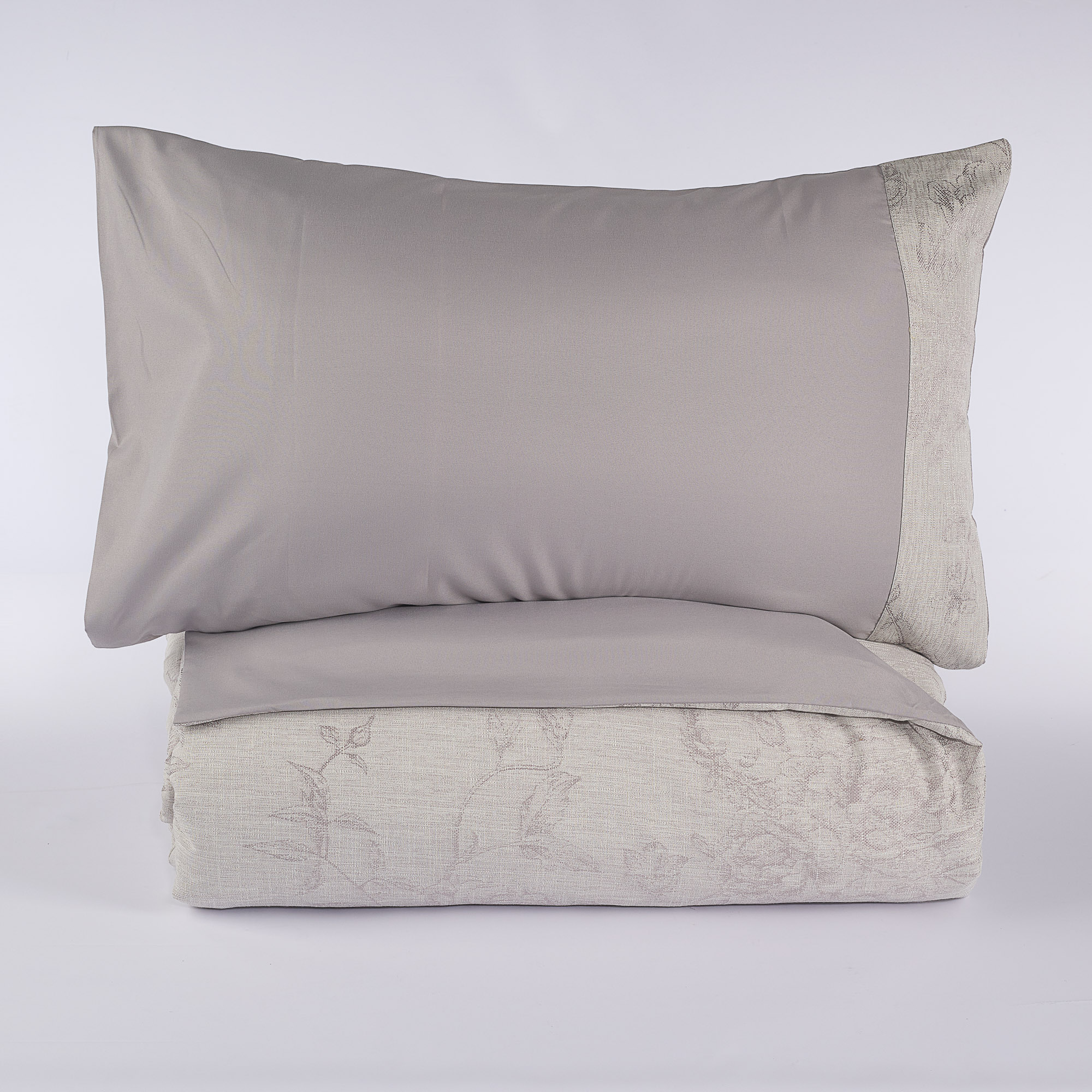 Flowers comforter cover set grigio Via Roma 60