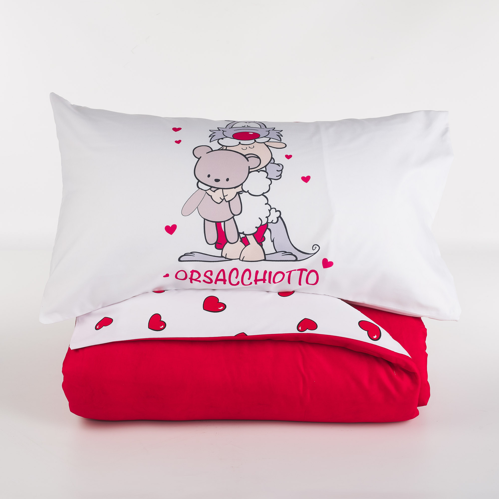 Teddy Bear Duvet Cover Set rosso Happy People