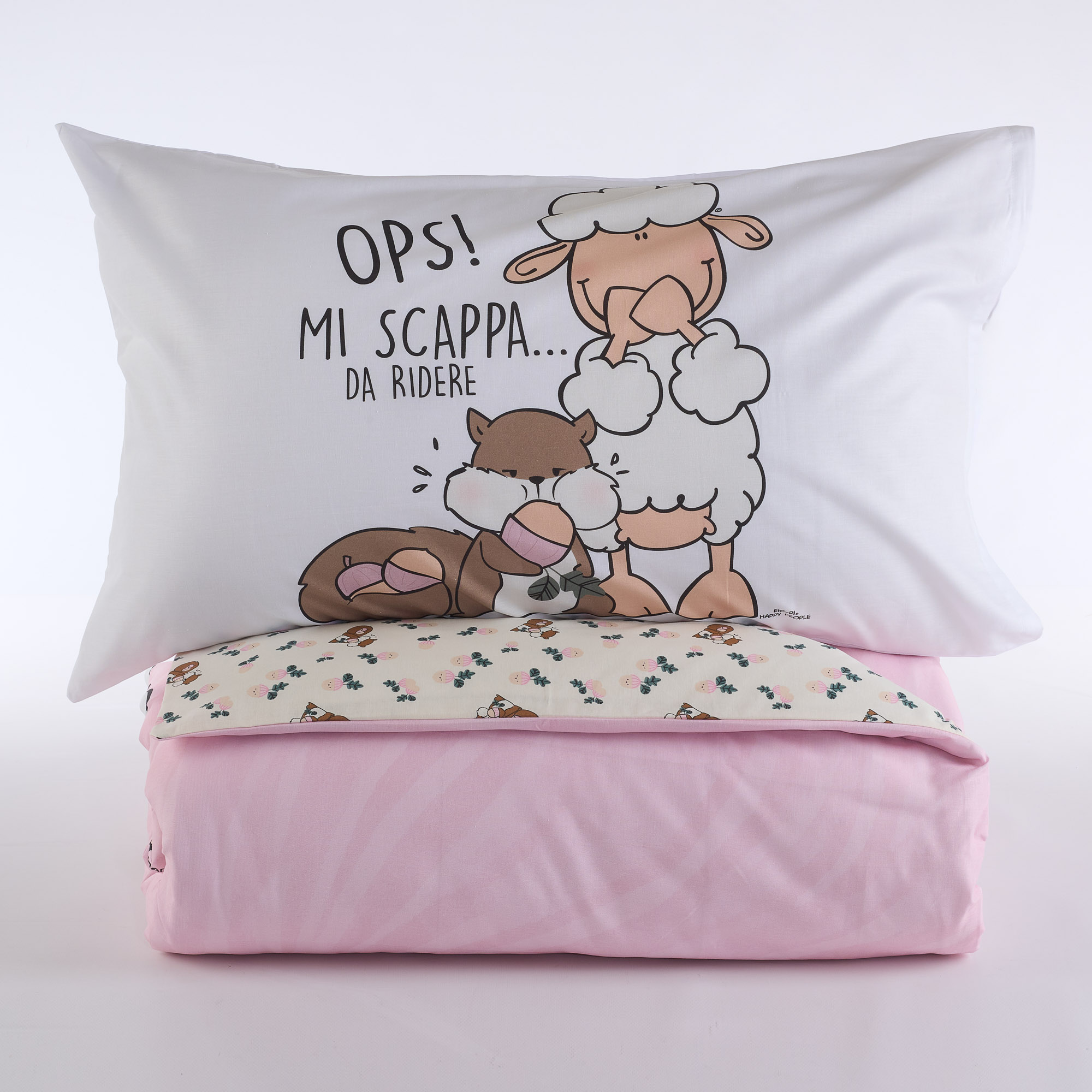 Ridiamo Duvet Cover Set rosa Happy People