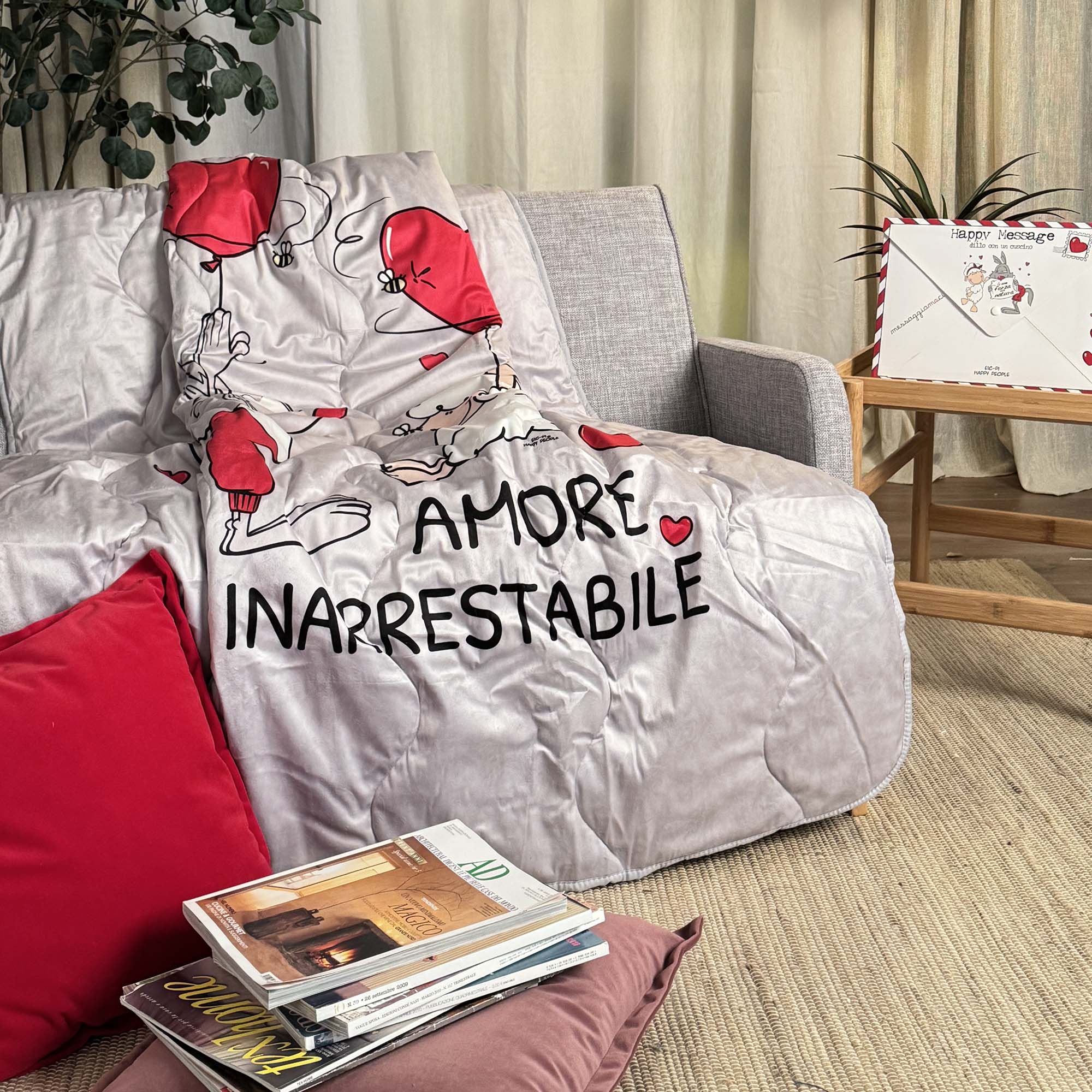 Velvety Quilt Unstoppable Love multicolor Happy People