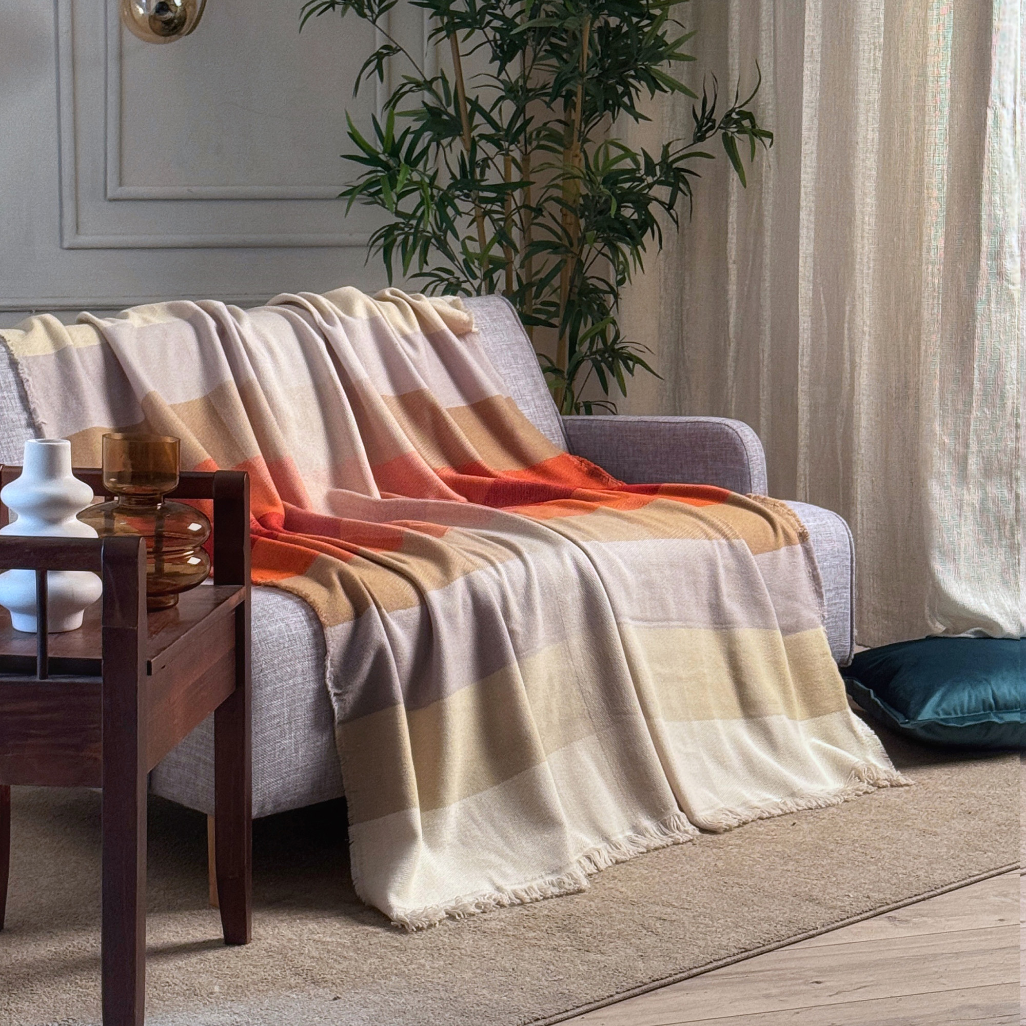 Plaid Manta Fascia Beige beige La Casa Italiana