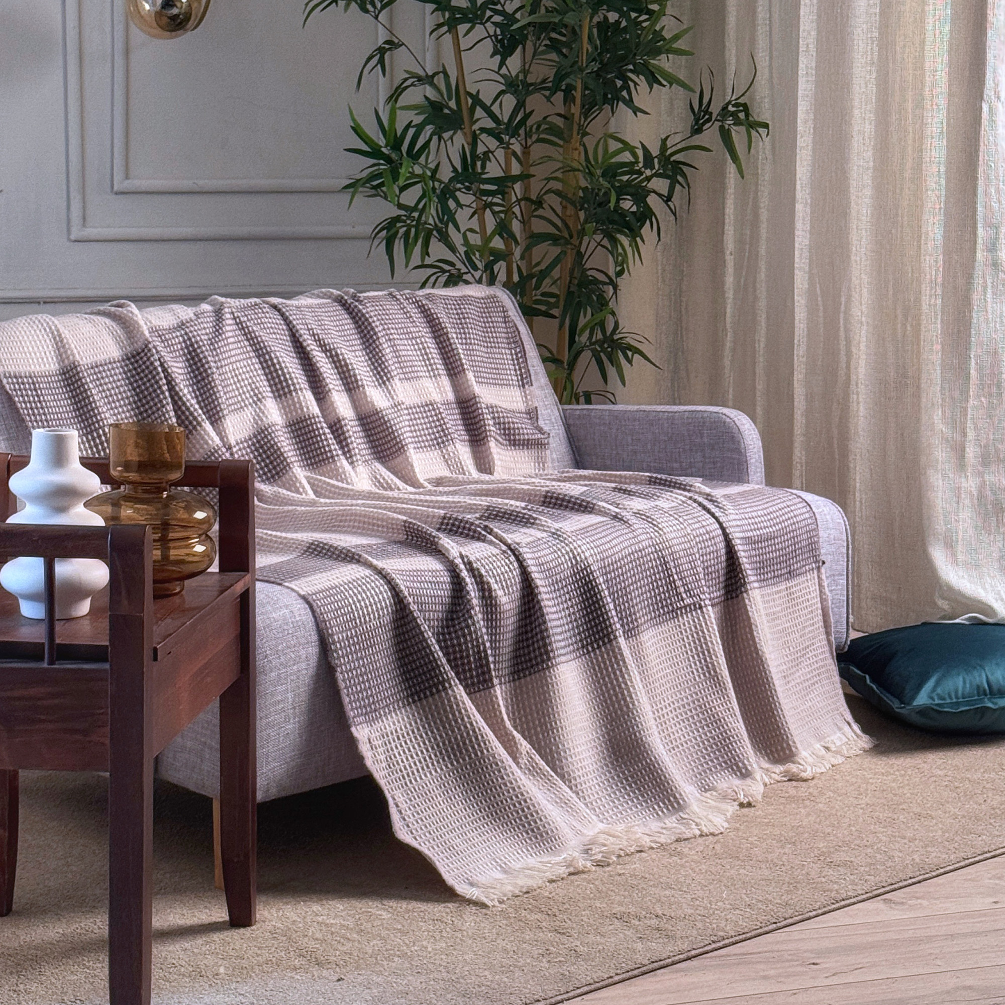 Plaid Manta Geometrico Grigio grigio La Casa Italiana