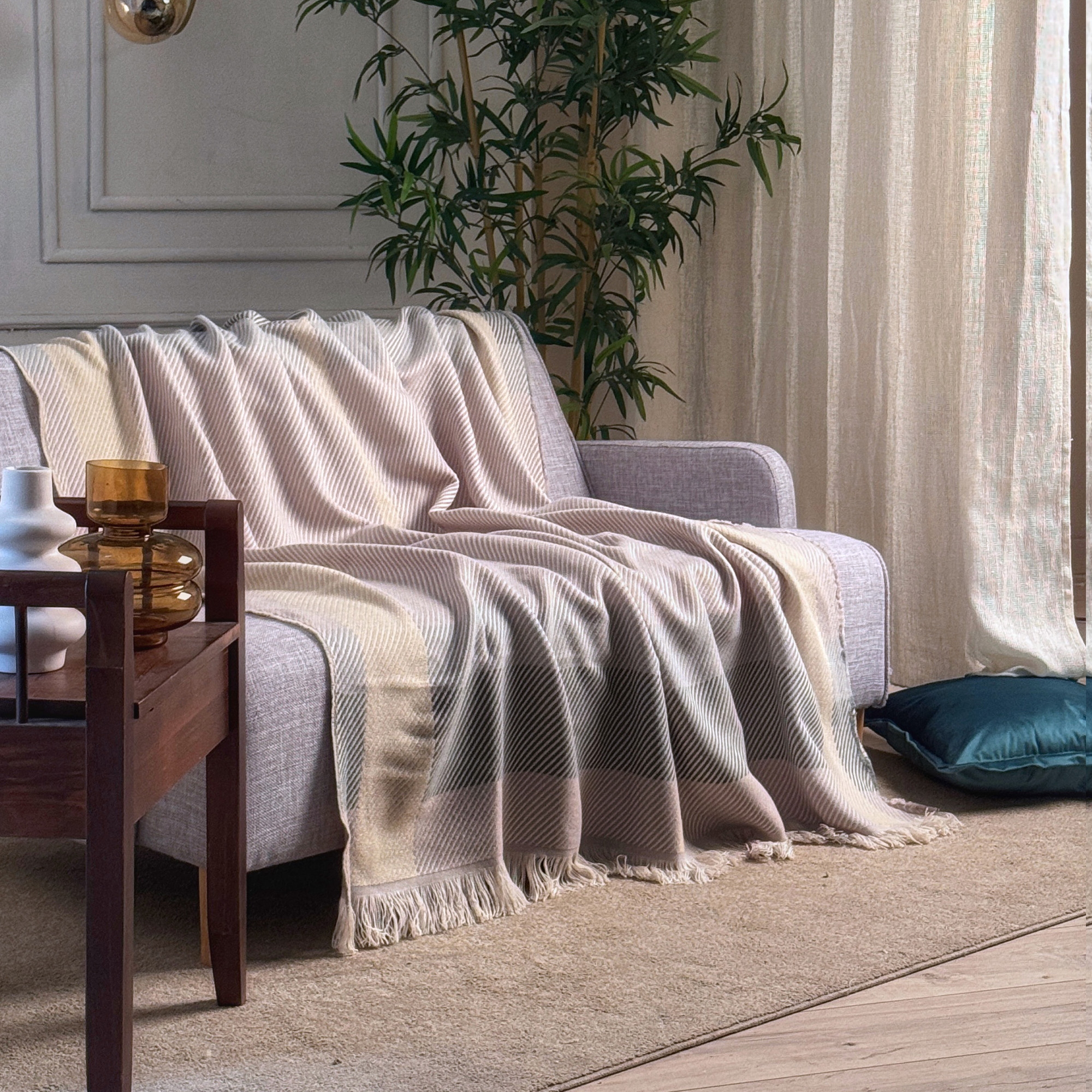 Plaid Manta Riga Verde verde La Casa Italiana