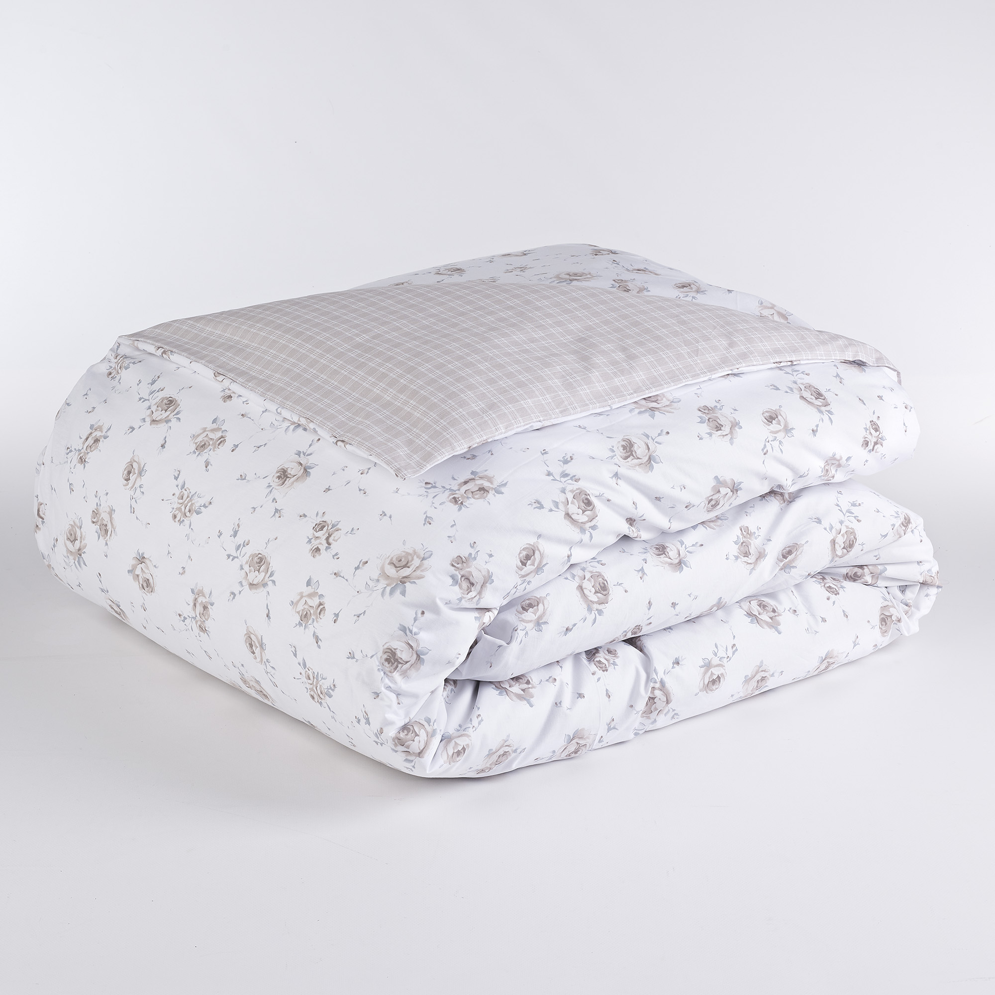 Double Face Oxford Flower Small Square Bettbezug Tasche Beige beige Maè