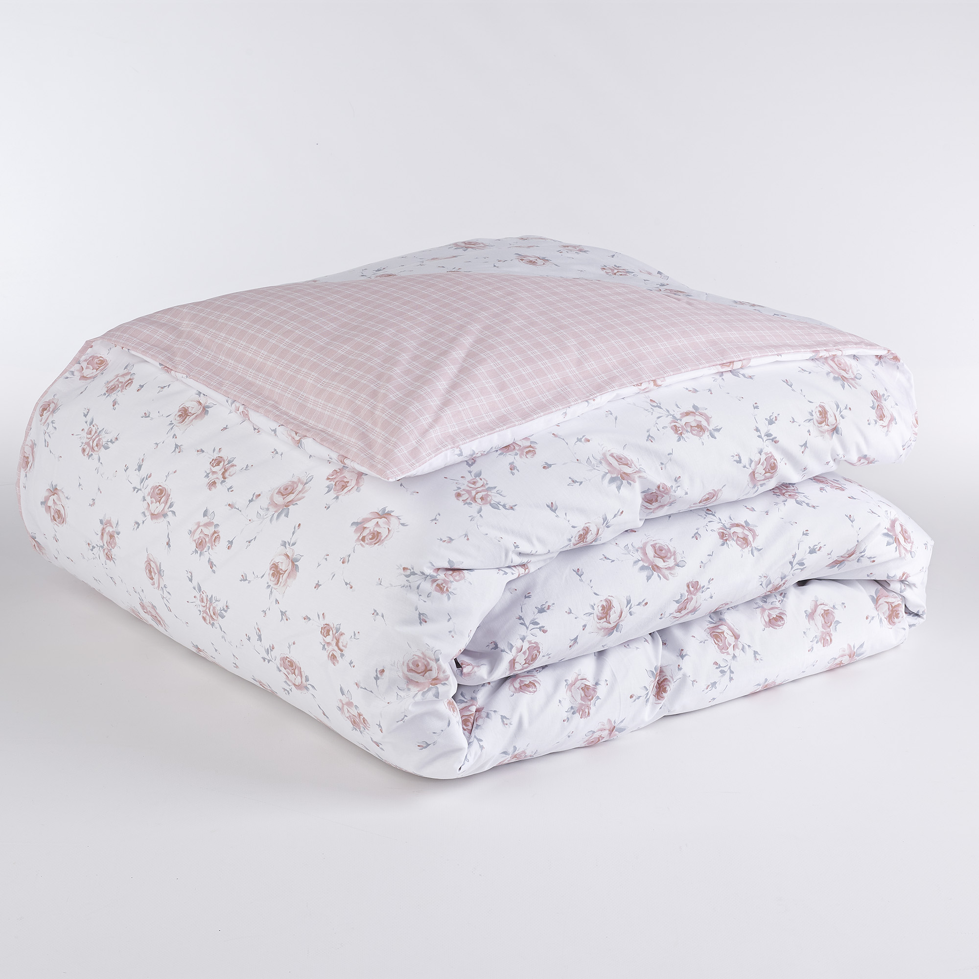 Double Face Oxford Flower Small Square Pink Bettbezug Tasche rosa Maè