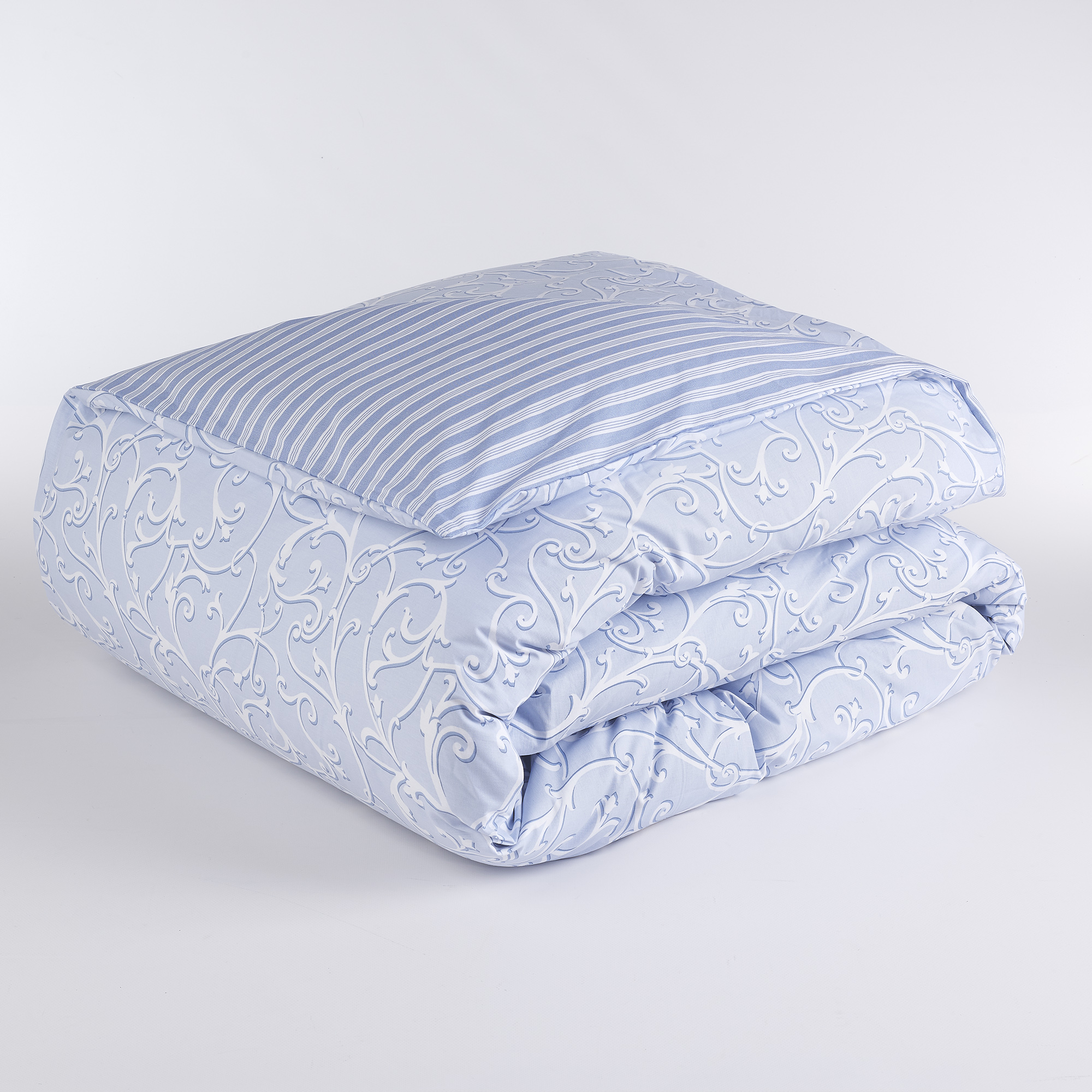 Oxford Double Face Bettbezug Tasche Ornate Stripes Klein Blau blu Maè
