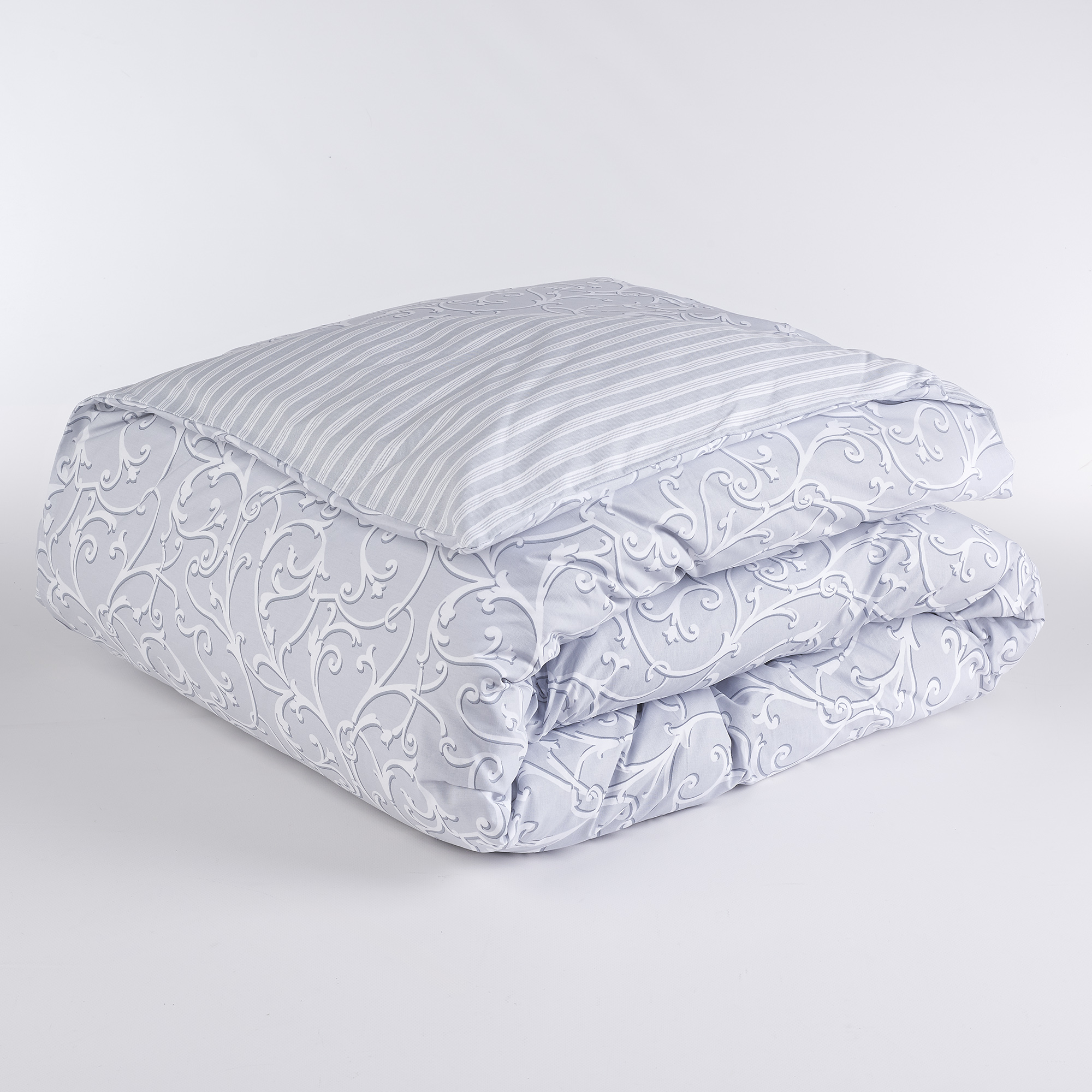 Oxford Double Face Duvet Cover Bag Ornate Small Row Grey grigio Maè